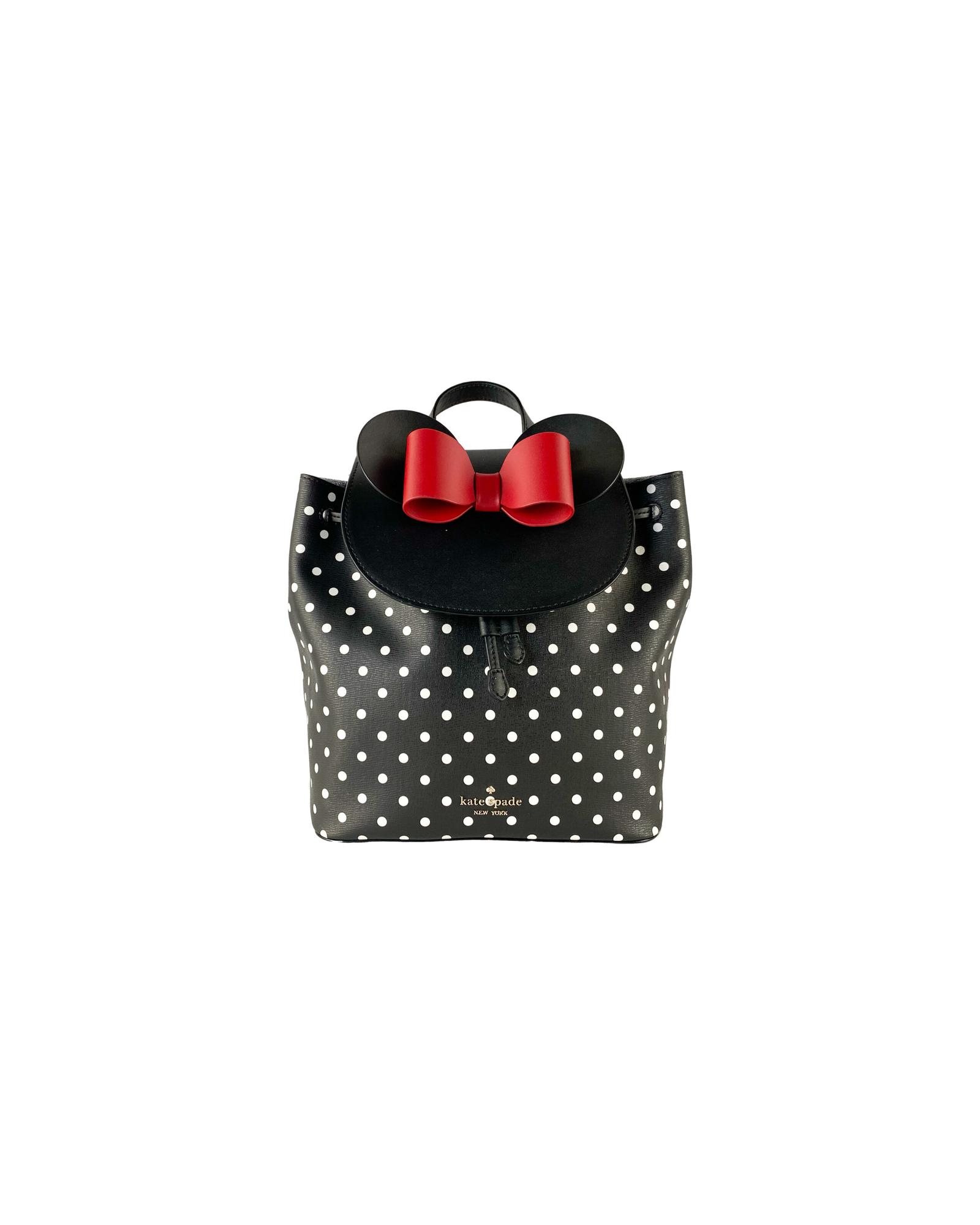 V539-63266-202506111607-00 Kate Spade Women's Disney Minnie Mouse Medium Leather Backpack Bookbag Bag - One Size - Image 1