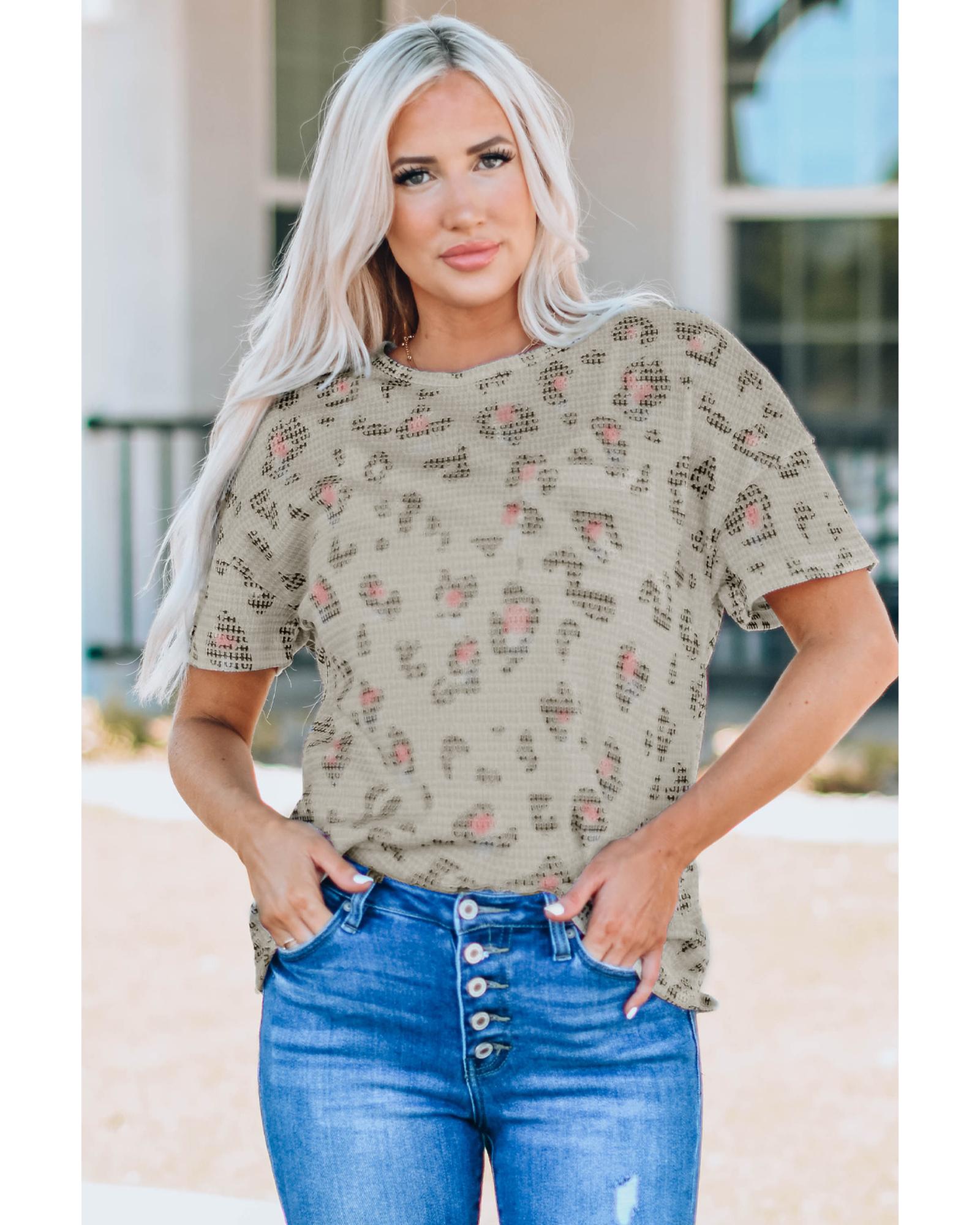 V539-AZEXDC25114920-20-XL-202508270050-00 Azura Exchange Waffle Knit Short Sleeve Top - XL - Image 1