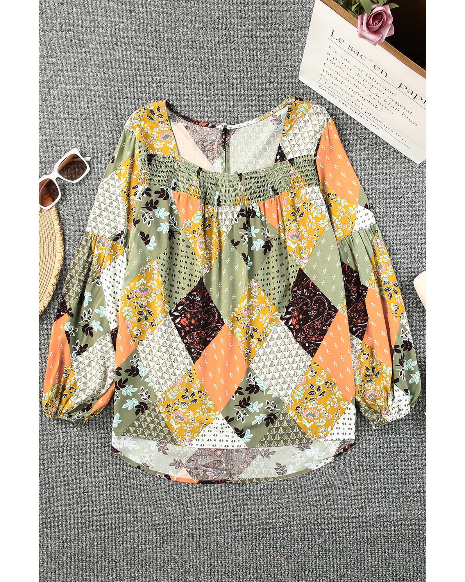 V539-AZEXDC25116344-9-M-202508261255-00 Azura Exchange Mixed Print Blouse - M - Image 1