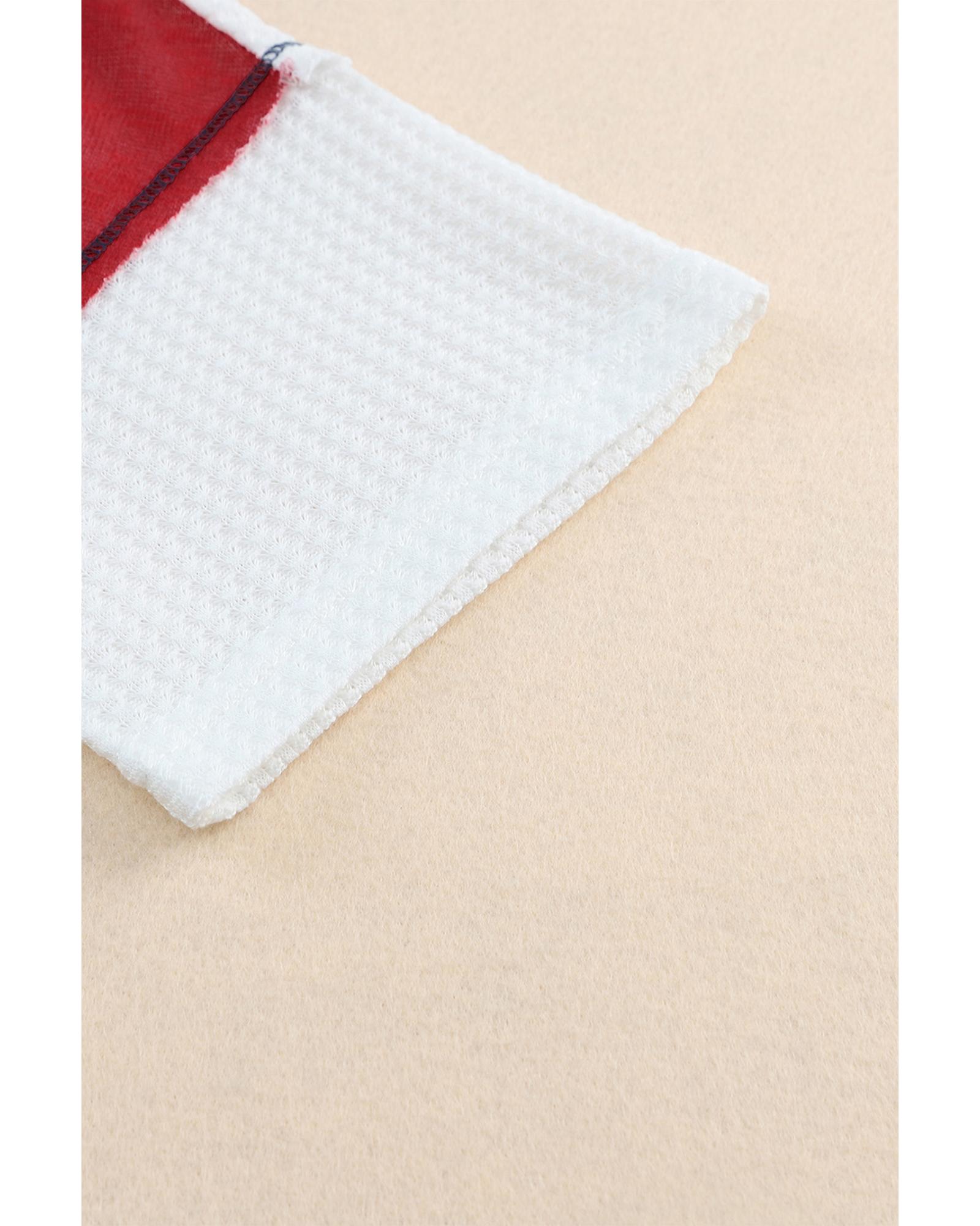 V539-AZEXDC25120524-5-M-202508260400-00 Azura Exchange Stripes Stars Print Knit Short Sleeves Top - M - Image 1