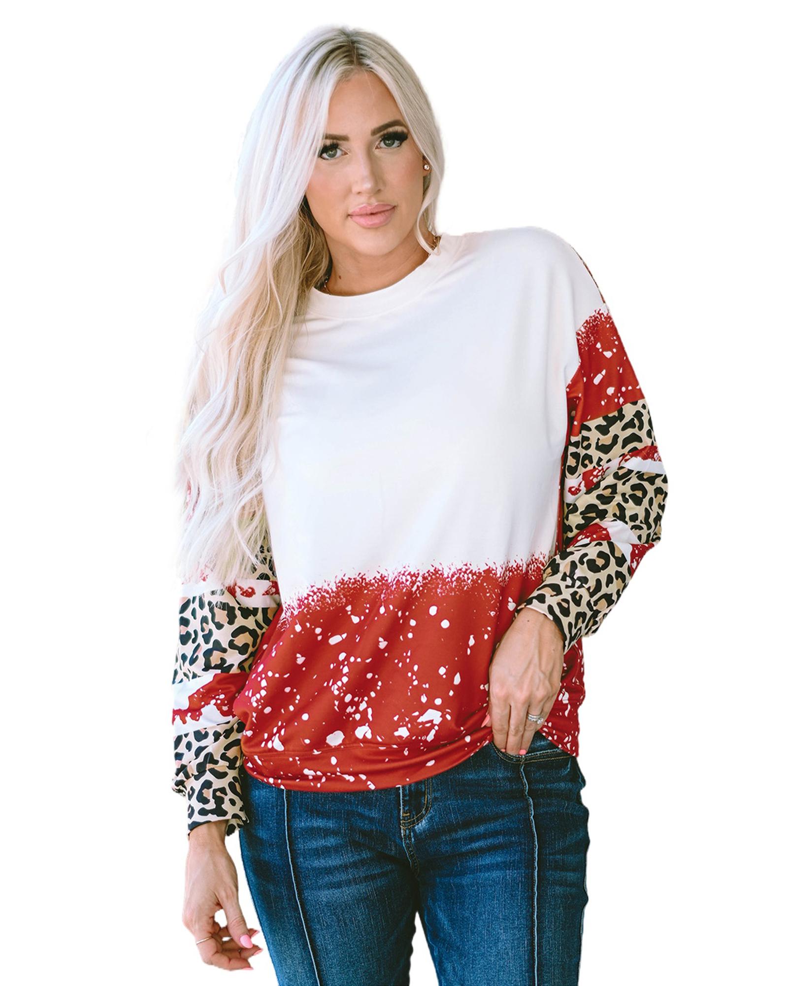 V539-AZEXDC25122283-3-L-202508290815-00 Azura Exchange Leopard Tie-Dye Long Sleeve Top - L - Image 1