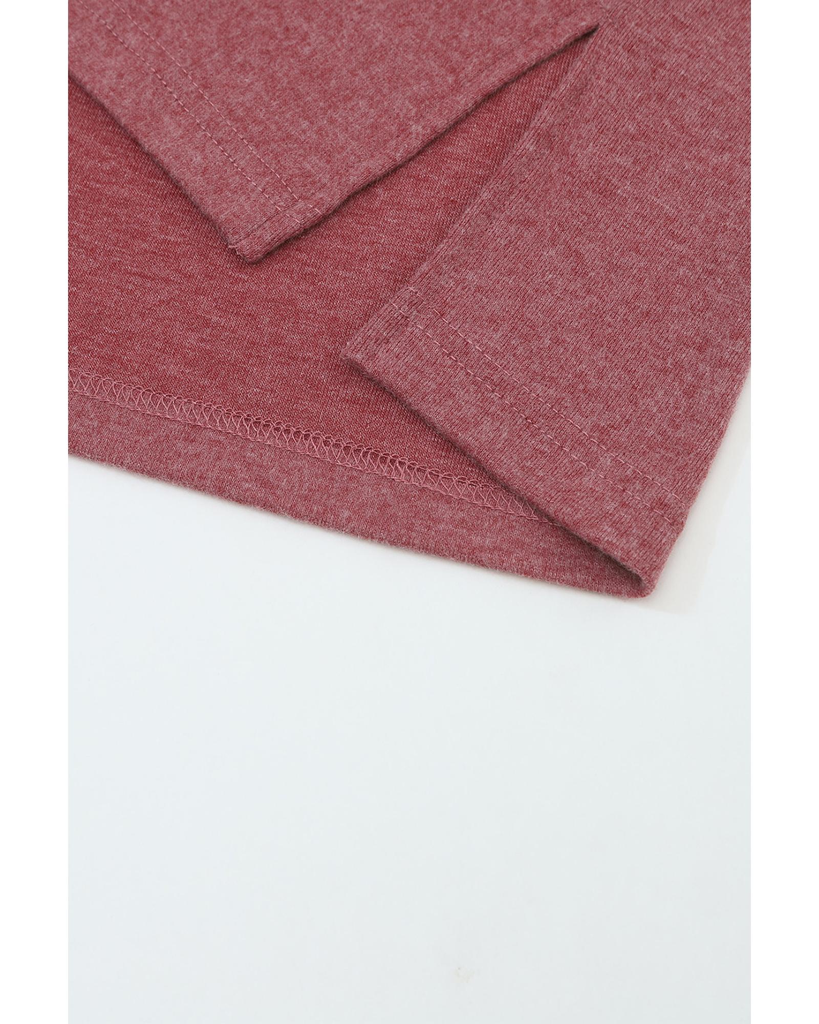 V539-AZEXDC25122727-3-M-202508272110-00 Red Colorblock Striped Bishop Sleeve Top - M - Image 1