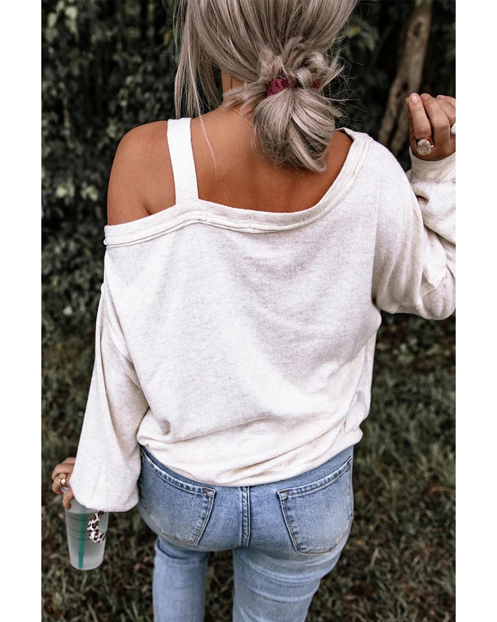 V539-AZEXDC25123907-15-XL-202509010300-00 Azura Exchange Leopard Floral Asymmetric Cold Shoulder Top - XL - Image 1