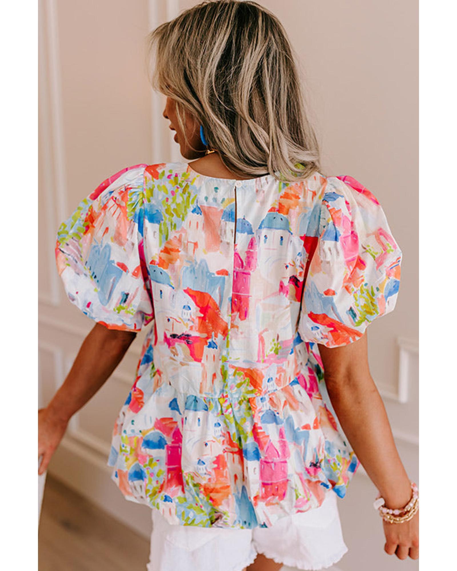 V539-AZEXDC25126731-P10420-S-202506120247-00 Sky Blue Parisian Avenue Babydoll Top - S - Image 1