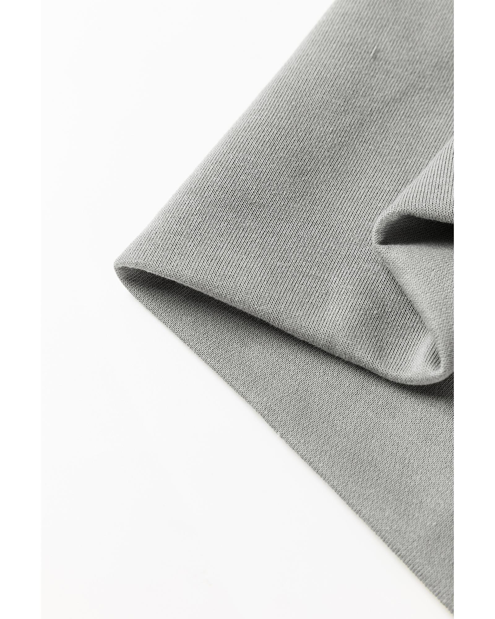 V539-AZEXDC25128756-P3011-XL-202508271140-00 Medium Grey Sequin Happy Halloween Graphic Notched Neck Long Sleeve Loose Top - XL - Image 1