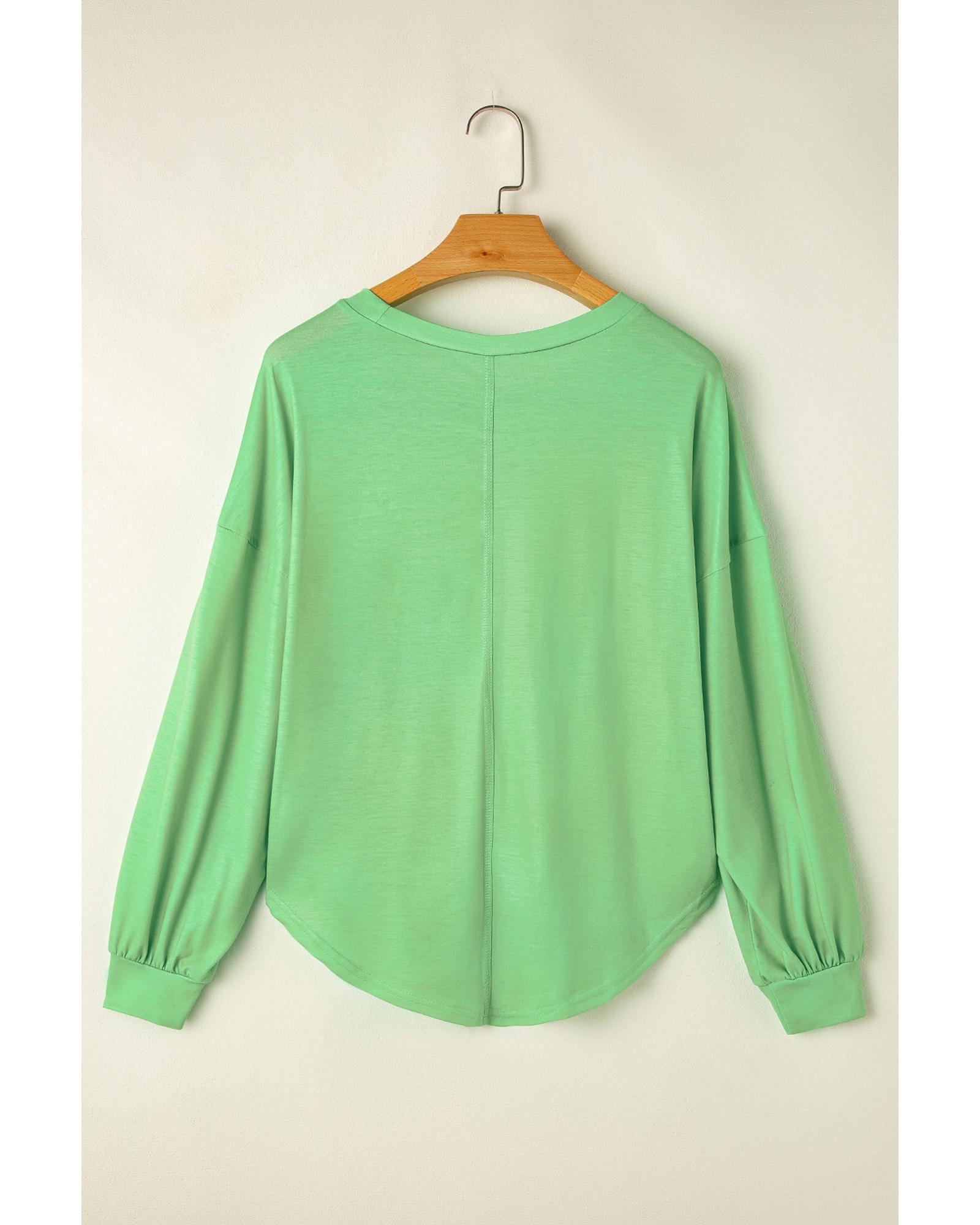 V539-AZEXDC25128832-P305-S-202506120727-00 Blue Colorblock Striped Drop Shoulder Loose Top - S - Image 1