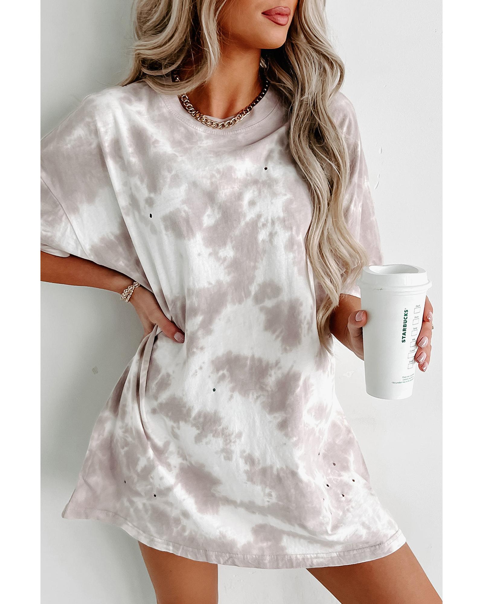 V539-AZEXDC25219420-1-M-202508270005-00 Azura Exchange Tie-dye Short Sleeve Top - M - Image 1