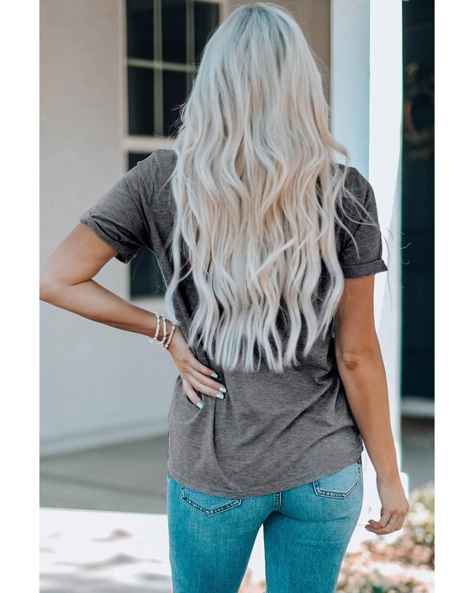 V539-AZEXDC25221759-11-M-202508271605-00 Gray USA Flag Drink Cans Slogan Graphic Tee - M - Image 1