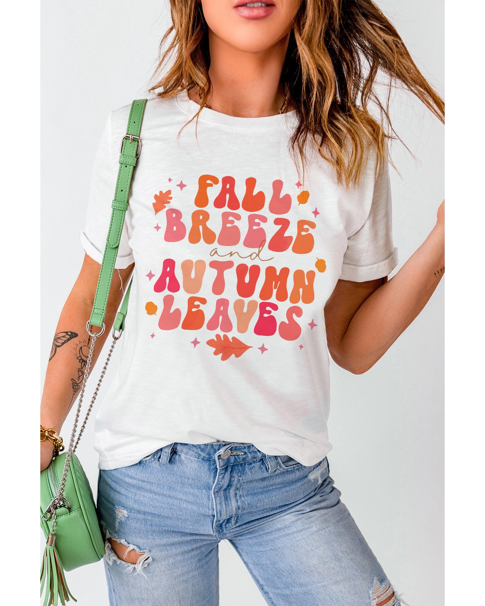 V539-AZEXDC25222756-1-M-202508261210-00 Azura Exchange Graphic Tee with Fall Breeze and Autumn Leaves Design - M - Image 1