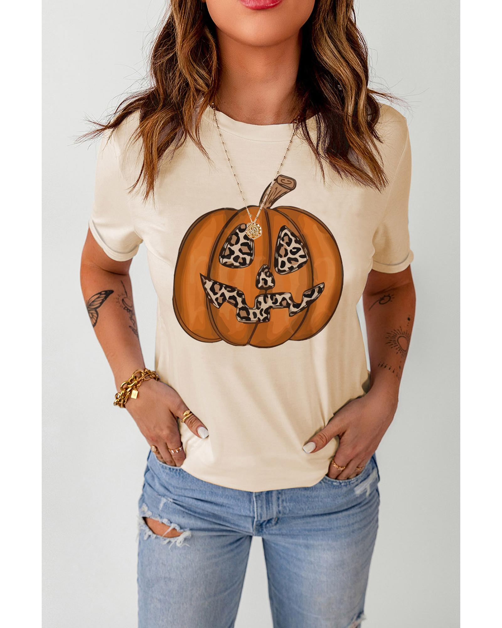 V539-AZEXDC25222853-16-XL-202508291155-00 Azura Exchange Leopard Pumpkin Print T Shirt - XL - Image 1