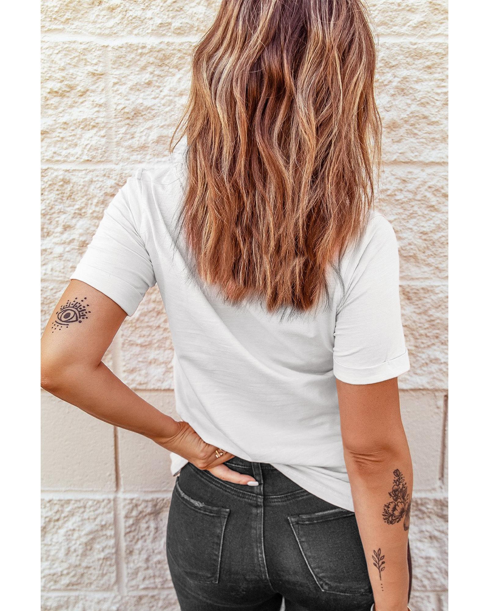 V539-AZEXDC25224712-1-2XL-202508270455-00 White St. Patrick Lucky Chenille Glitter Patched Graphic T Shirt - 2XL - Image 1