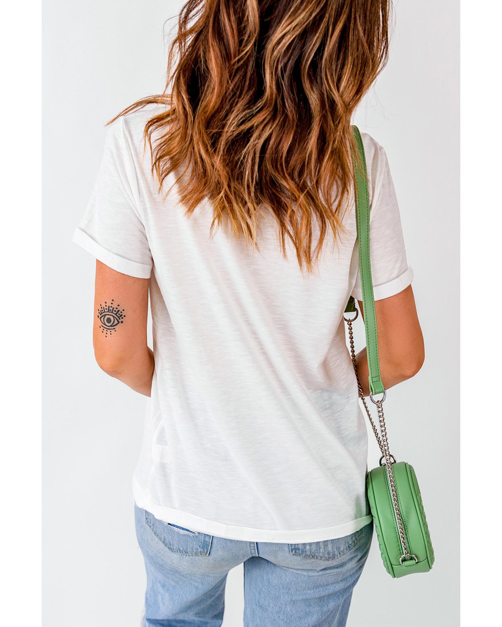 V539-AZEXDC25227165-1-3XL-202508281420-00 White Merry Christmas Holiday Vibe Graphic Crewneck T Shirt - 3XL - Image 1