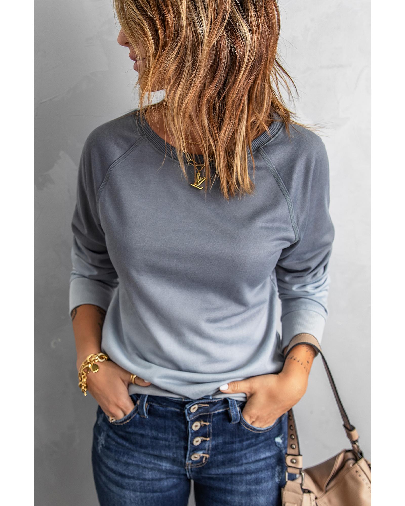 V539-AZEXDC252958-11-M-202508260115-00 Azura Exchange Ombre Crewneck Long Sleeve Sweatshirt - M - Image 1