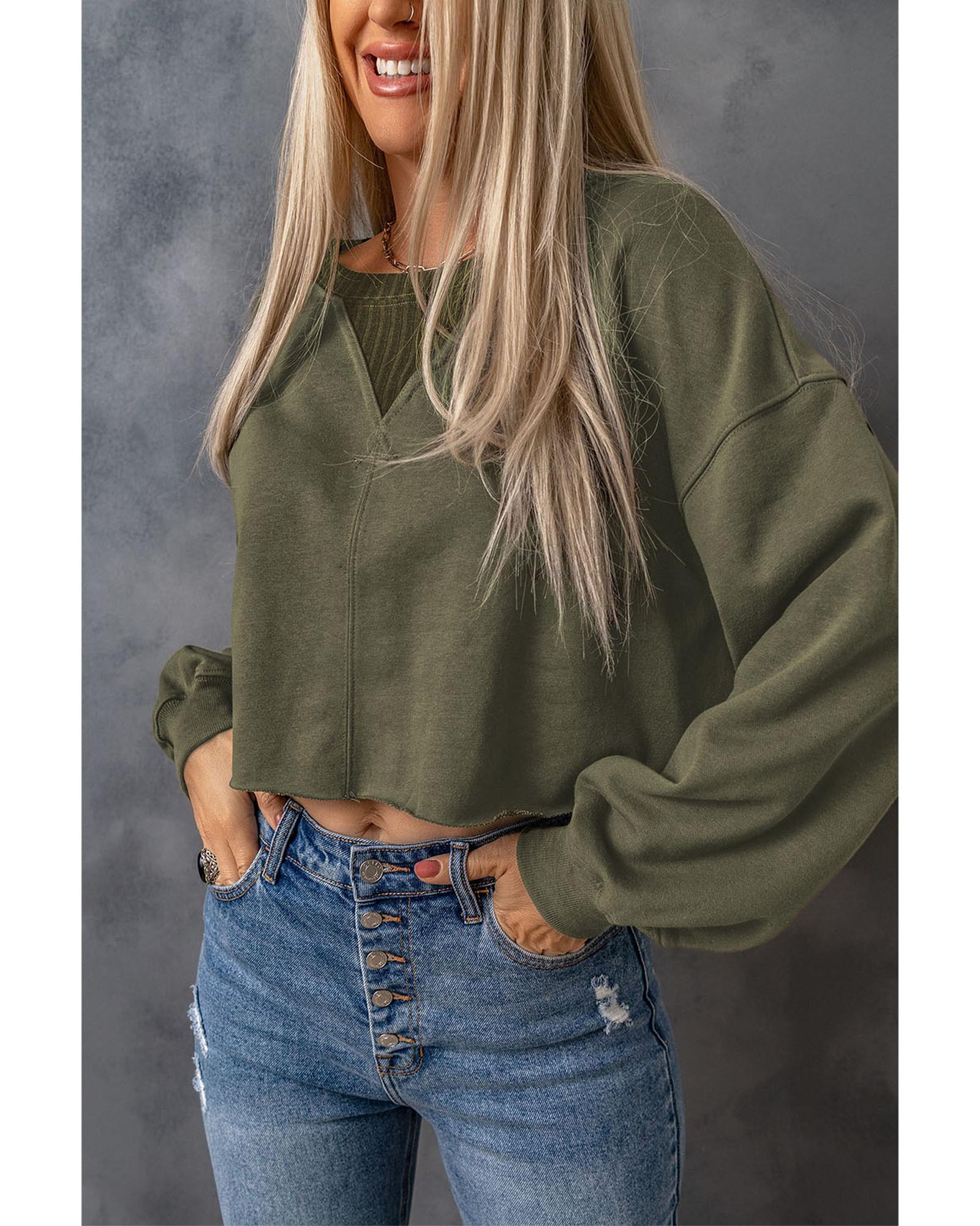 V539-AZEXDC25312436-9-2XL-202508262150-00 Azura Exchange Cropped Drop Shoulder Sweatshirt - 2XL - Image 1