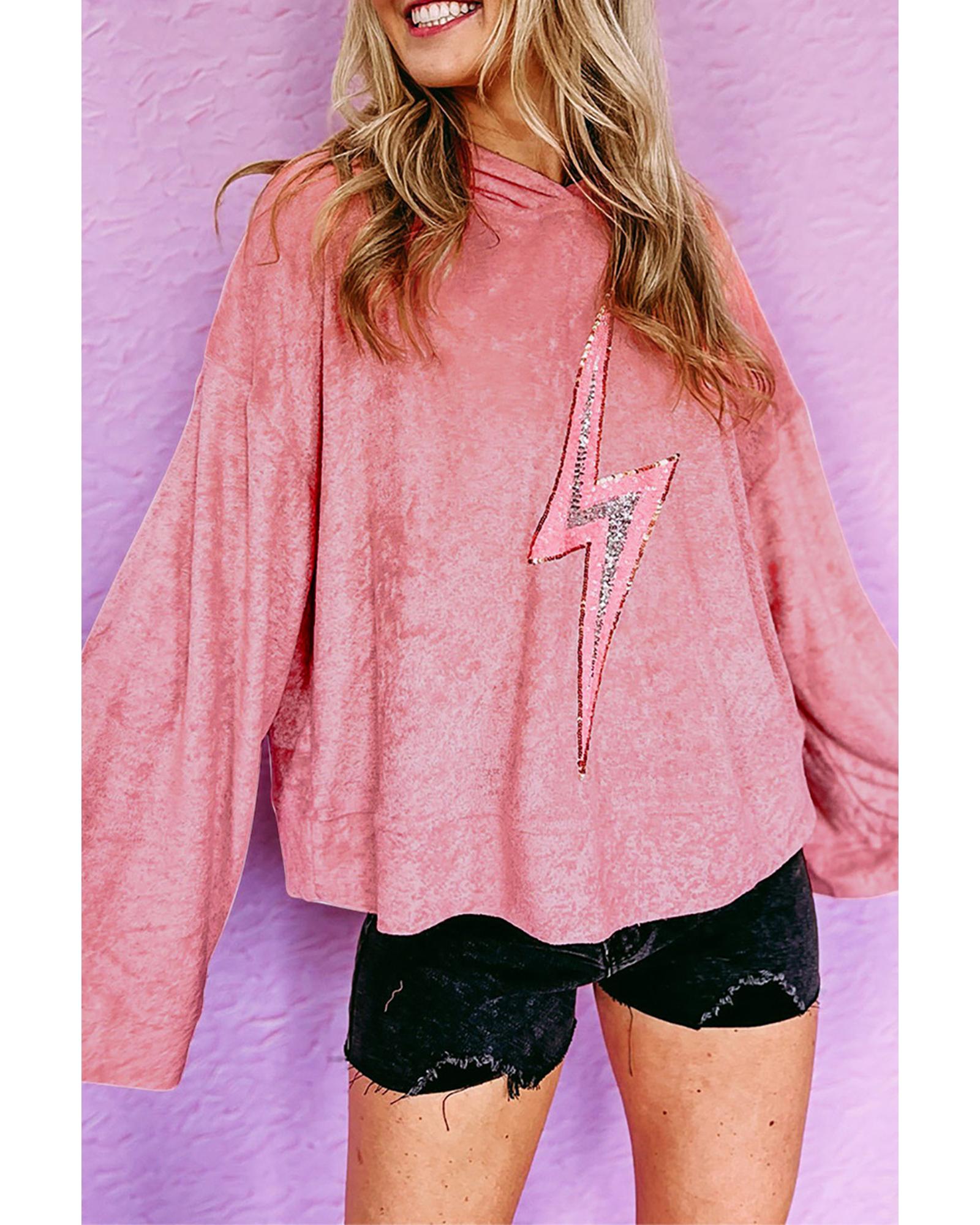 V539-AZEXDC25313968-10-L-202508290510-00 Azura Exchange Sequin Oversized Hoodie - L - Image 1