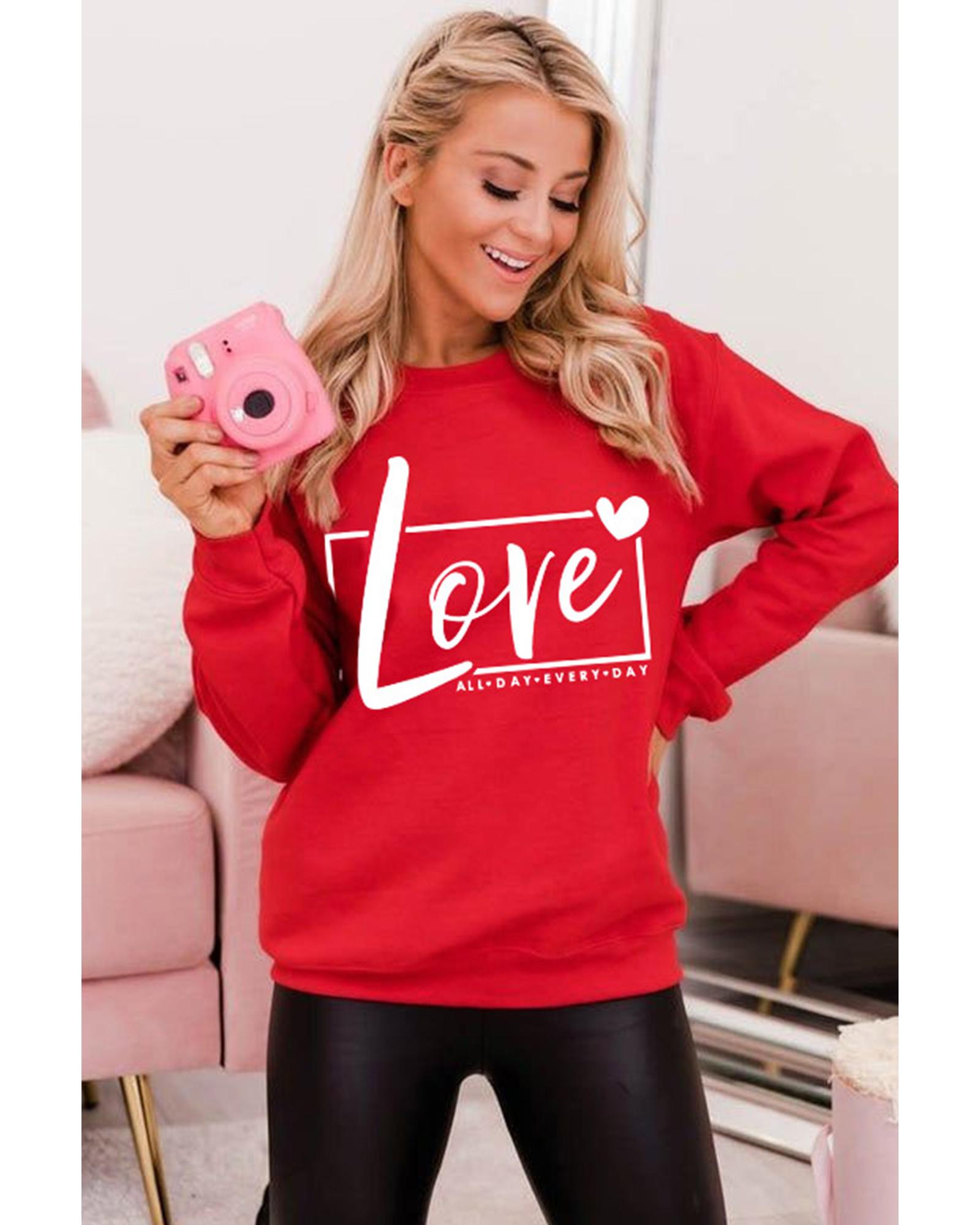 V539-AZEXDC25314145-103-2XL-202508270006-00 Azura Exchange Love Graphic Sweatshirt - 2XL - Image 1