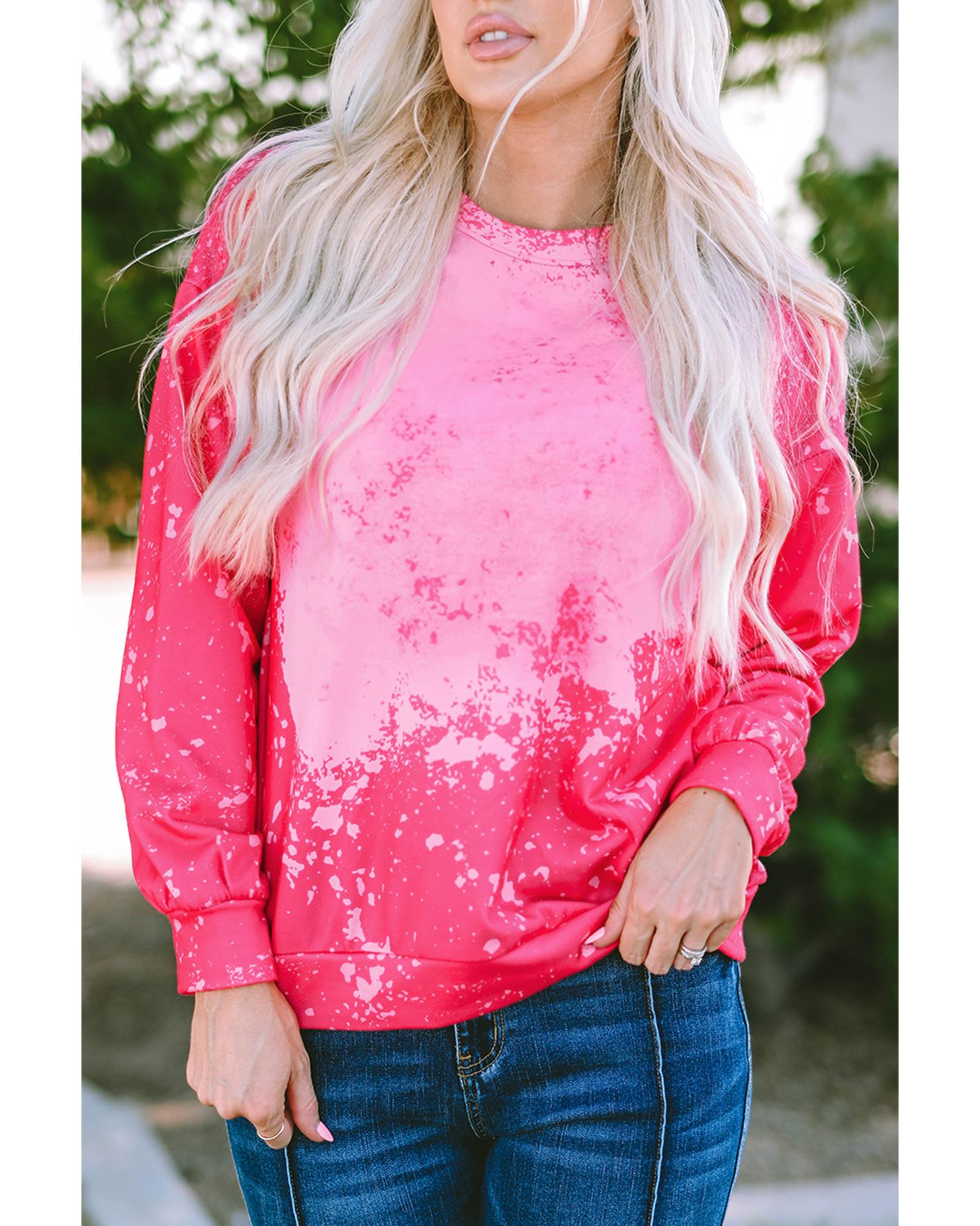 V539-AZEXDC25314647-6-S-202509010220-00 Azura Exchange Long Sleeve Tie Dye Pullover Sweatshirt - S - Image 1