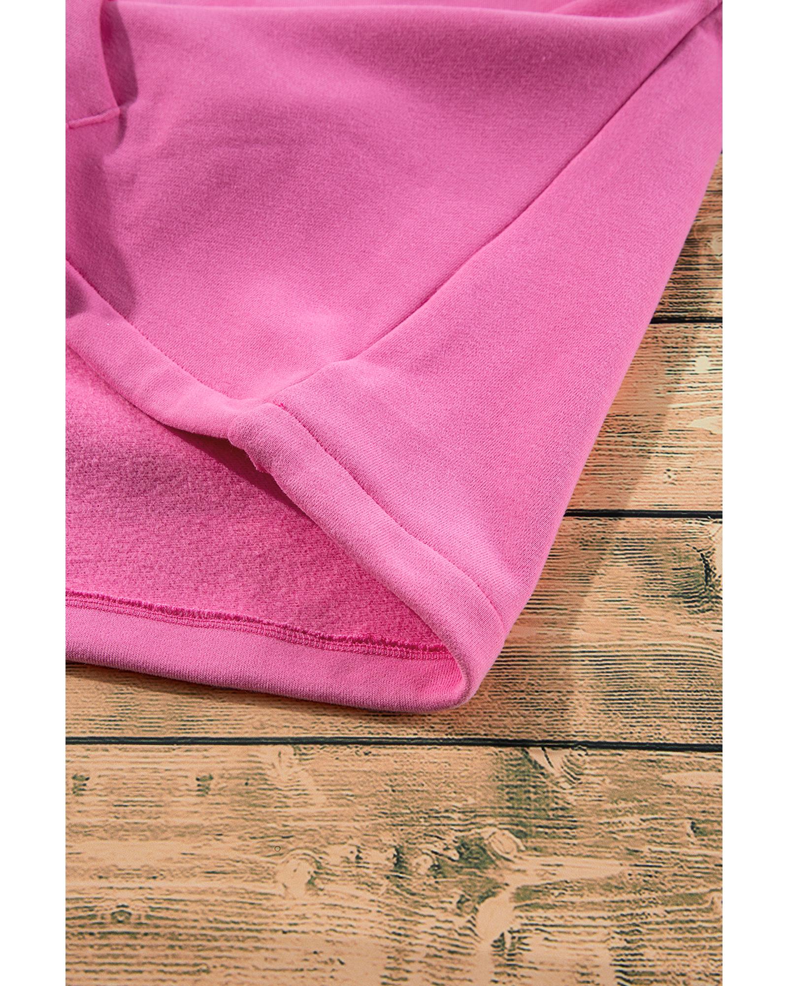 V539-AZEXDC25316626-P3010-L-202508292110-00 Bonbon Fleece Lined Half Zipper Kangaroo Pockets Loose Hoodie - L - Image 1