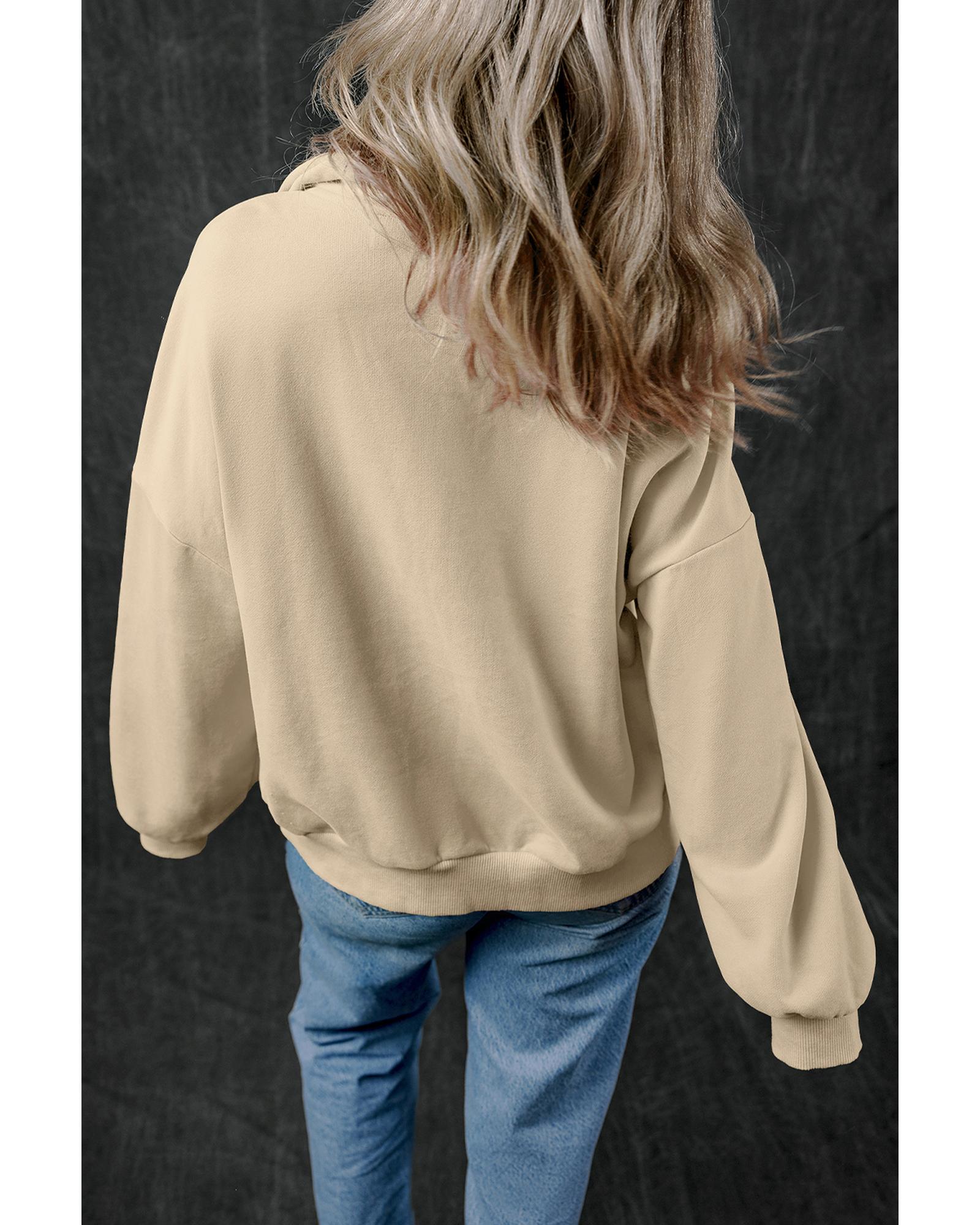 V539-AZEXDC25317277-P7016-XL-202508271335-00 Smoke Gray Zip-up Stand Neck Kangaroo Pocket Sweatshirt - XL - Image 1