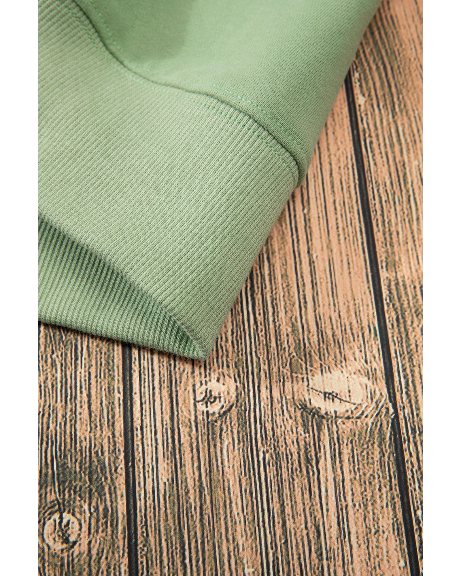 V539-AZEXDC25317289-P2809-XL-202508270600-00 Smoke Green Solid Fleece Lined Drop Shoulder Terry Sweatshirt - XL - Image 1