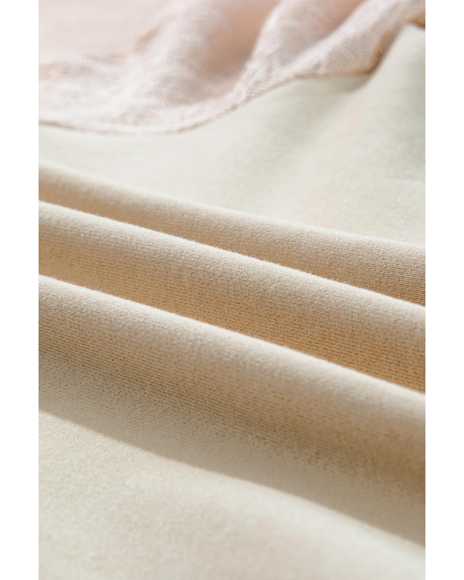 V539-AZEXDC25317422-P6016-XL-202508290225-00 Parchment Eyelet Knit Patchwork Raglan Sleeve Pullover Top - XL - Image 1