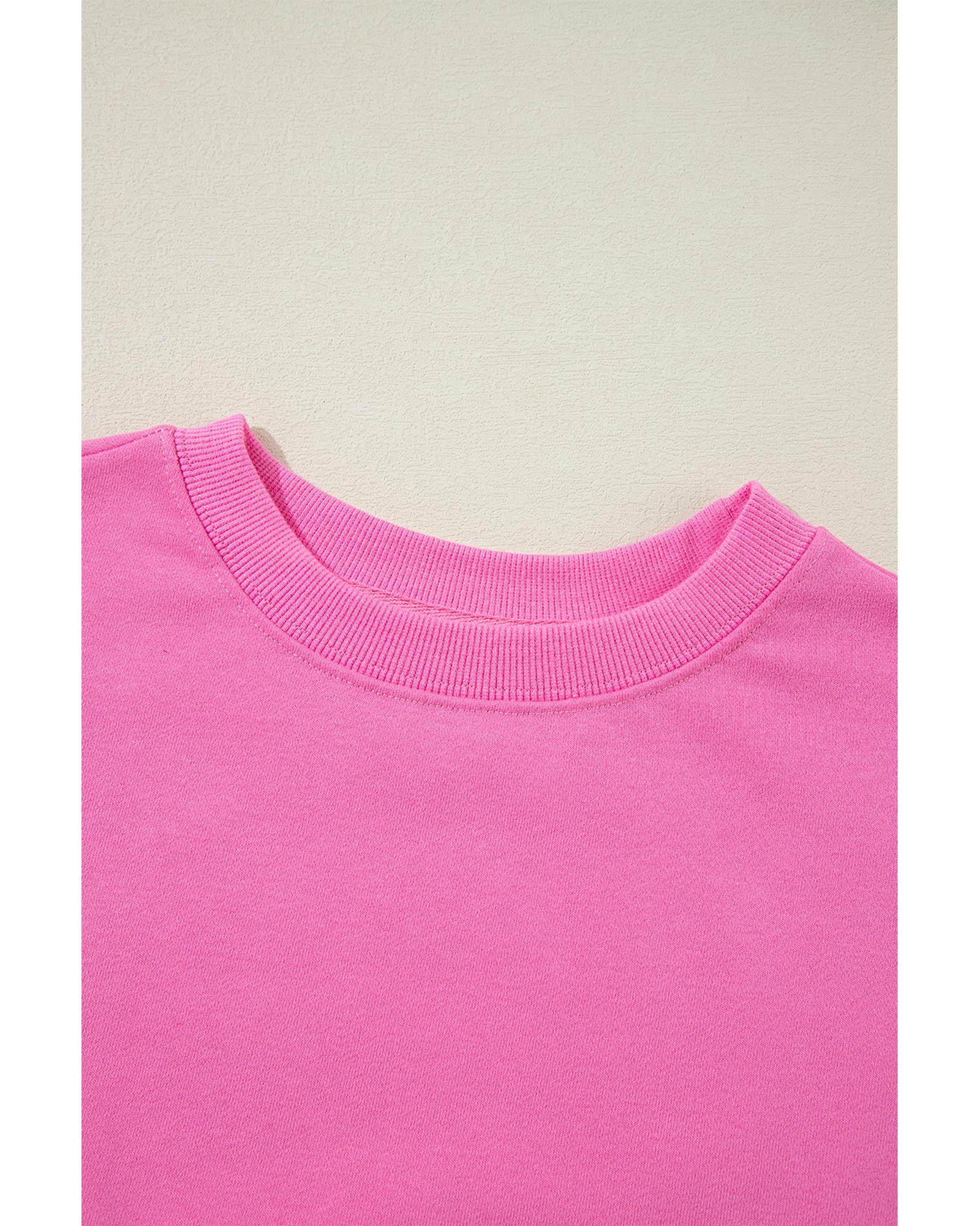 V539-AZEXDC25317836-P3010-XL-202508280345-00 Bonbon Plain Drop Shoulder Crewneck Pullover Sweatshirt - XL - Image 1