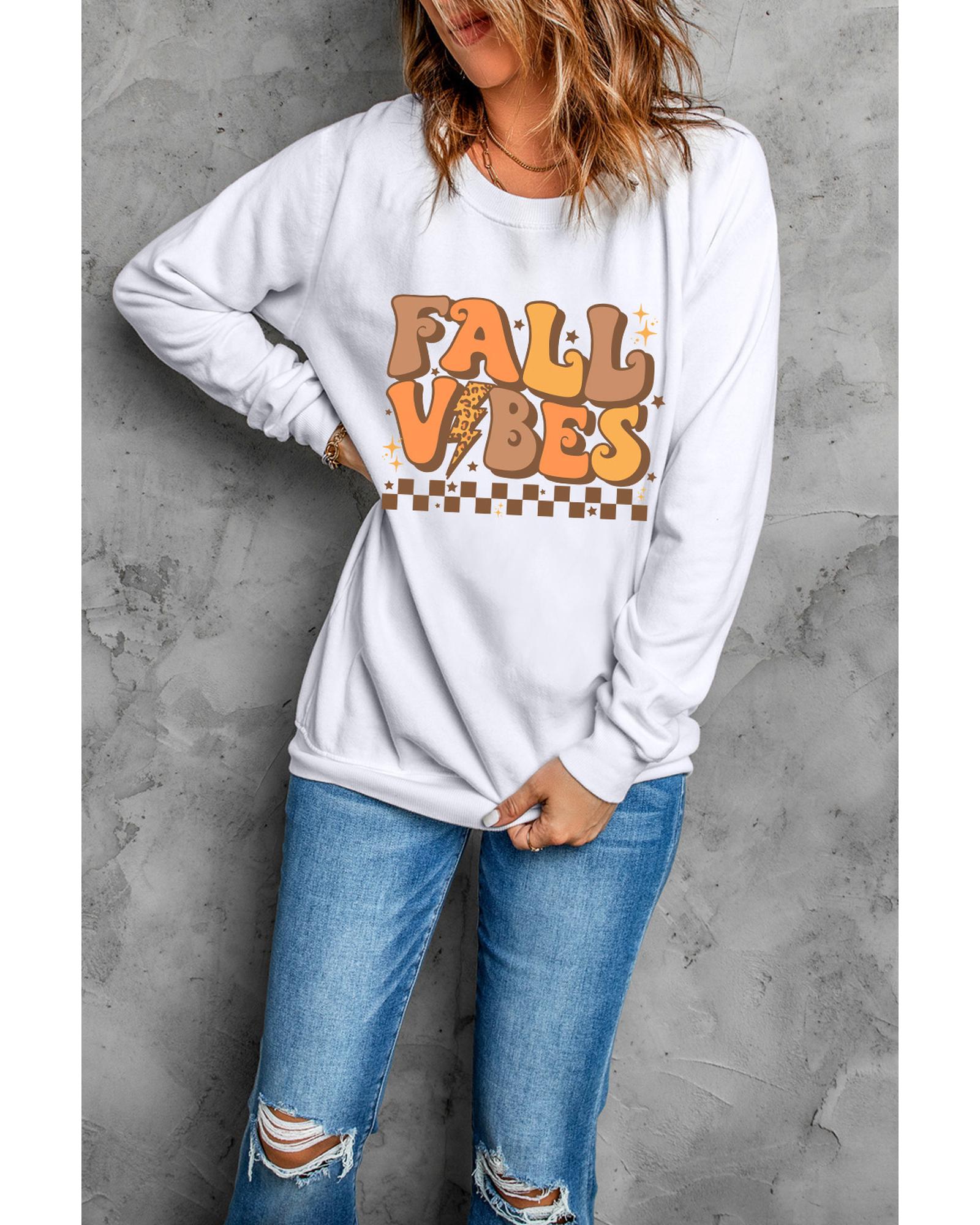 V539-AZEXDC25318026-15-2XL-202508281500-00 Beige FALL VIBES Graphic Drop Shoulder Sweatshirt - 2XL - Image 1