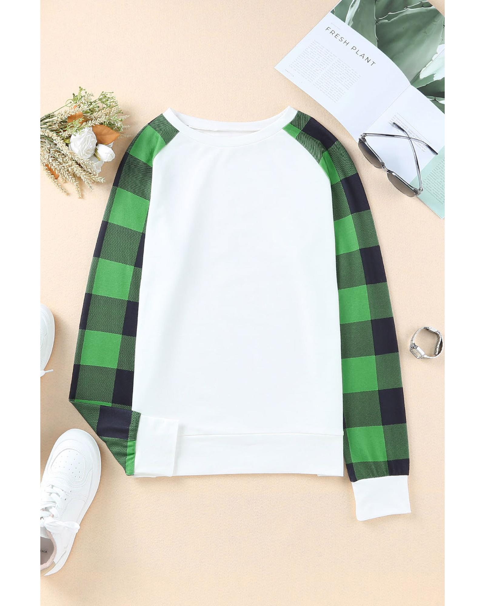 V539-AZEXDC2532215-9-M-202508262005-00 Azura Exchange Plaid Long Sleeve Sweatshirt - M - Image 1
