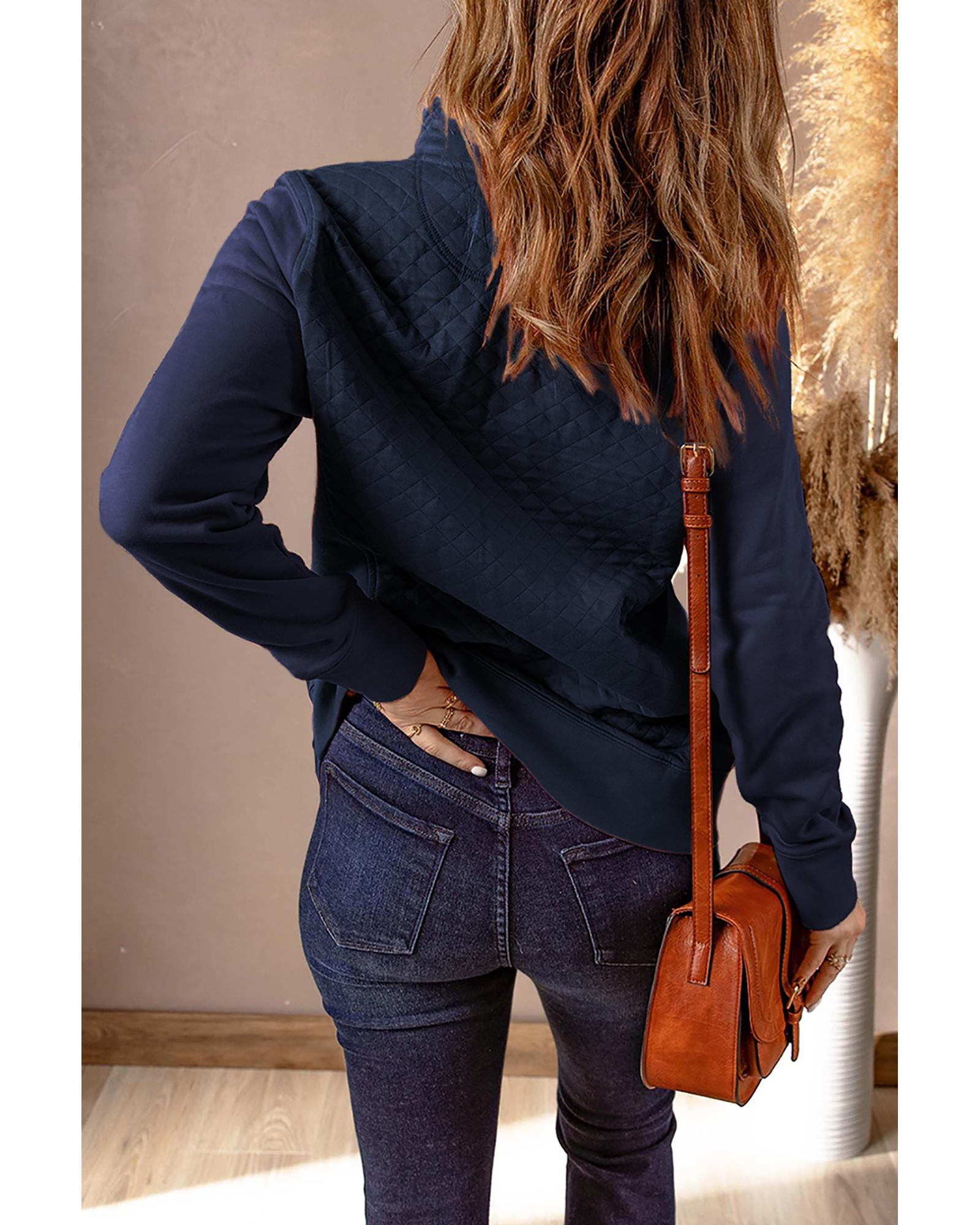 V539-AZEXDC2539821-5-M-202508251715-00 Azura Exchange Luxury Waffle Zip Up Sweatshirt - M - Image 1