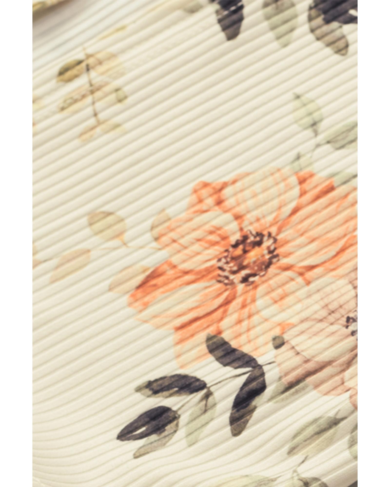 V539-AZEXDC2541920-18-L-202508271600-00 Apricot Floral Print Ribbed Knit Slim Fit Cardigan - L - Image 1