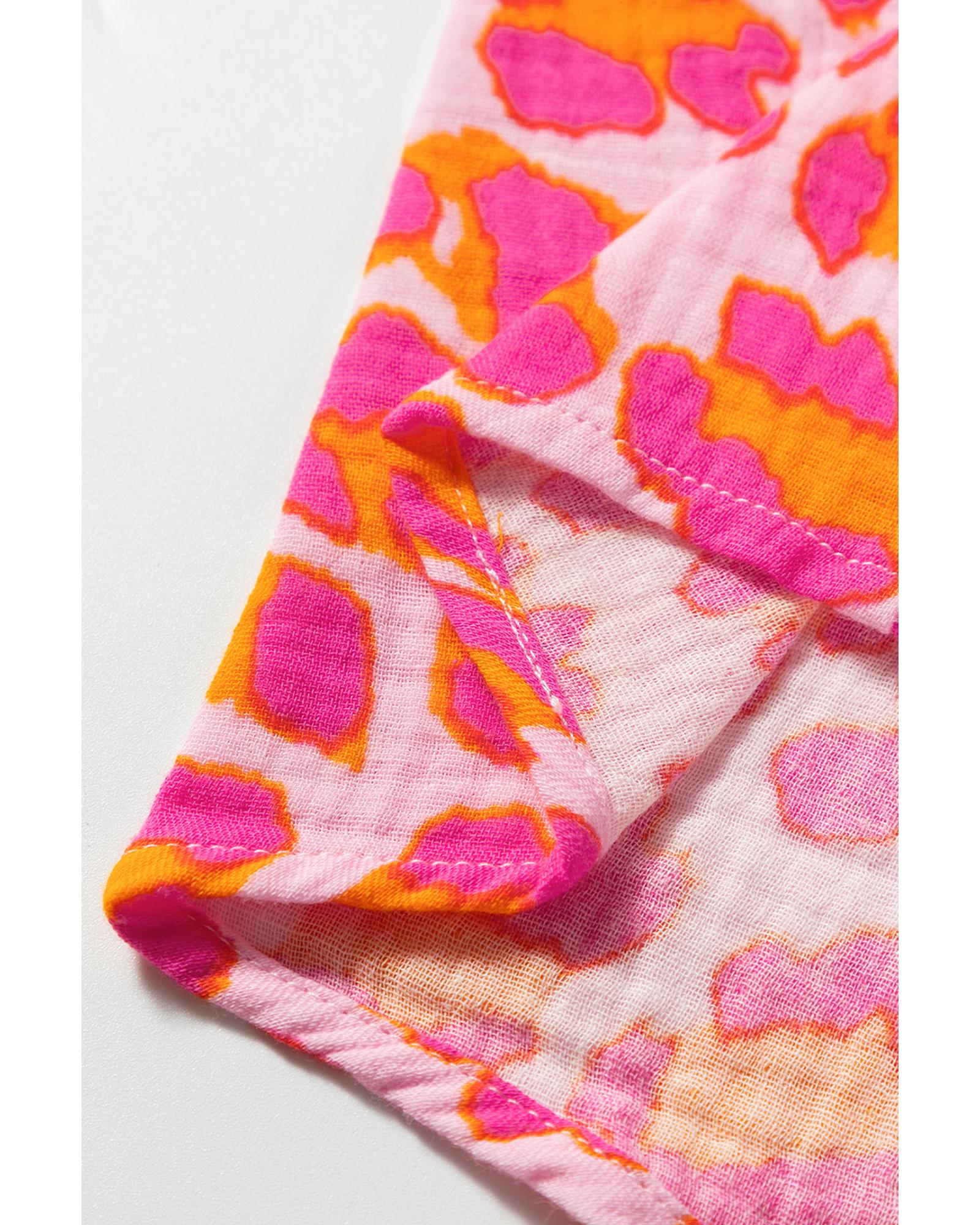 V539-AZEXDC2555704-P620-M-202508281005-00 Rose Leopard Printed Button Up Loose Shirt - M - Image 1