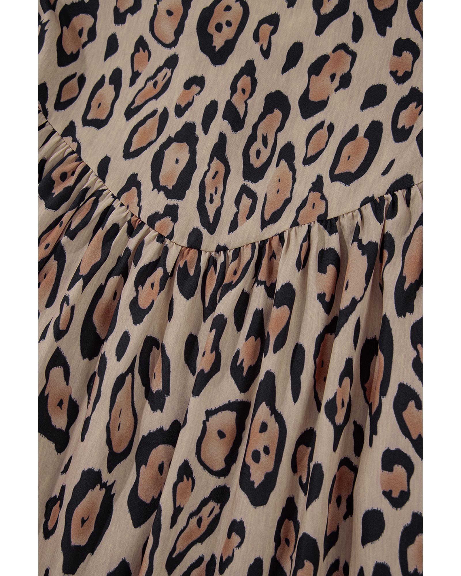 V539-AZEXDC2555762-P4016-M-202508280830-00 Light French Beige Oversized Leopard Print Balloon Sleeve Casual Shirt - M - Image 1