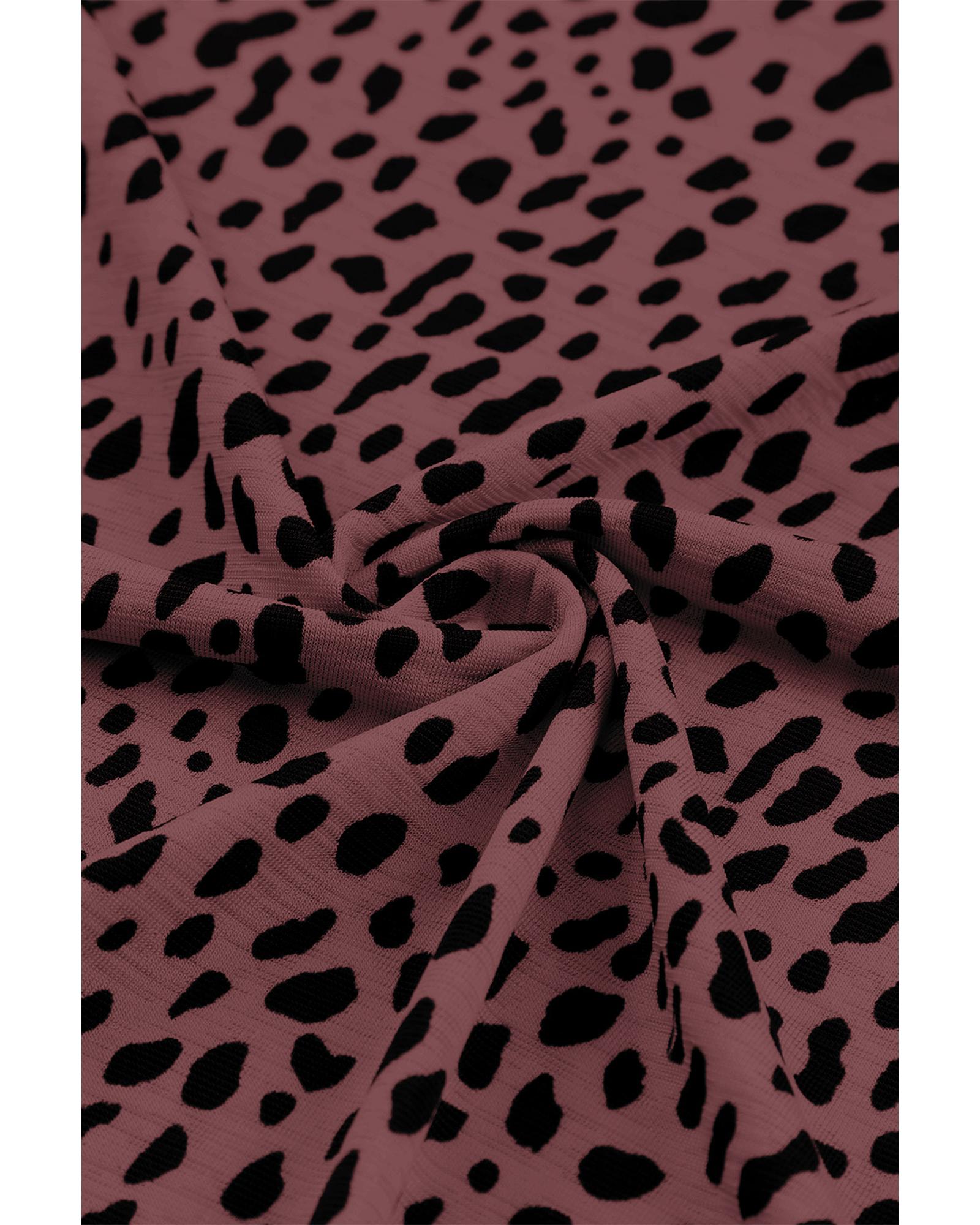 V539-AZEXDC2568312-3-M-202508280115-00 Azura Exchange Red Leopard Print Round Neck Tank Top - M - Image 1