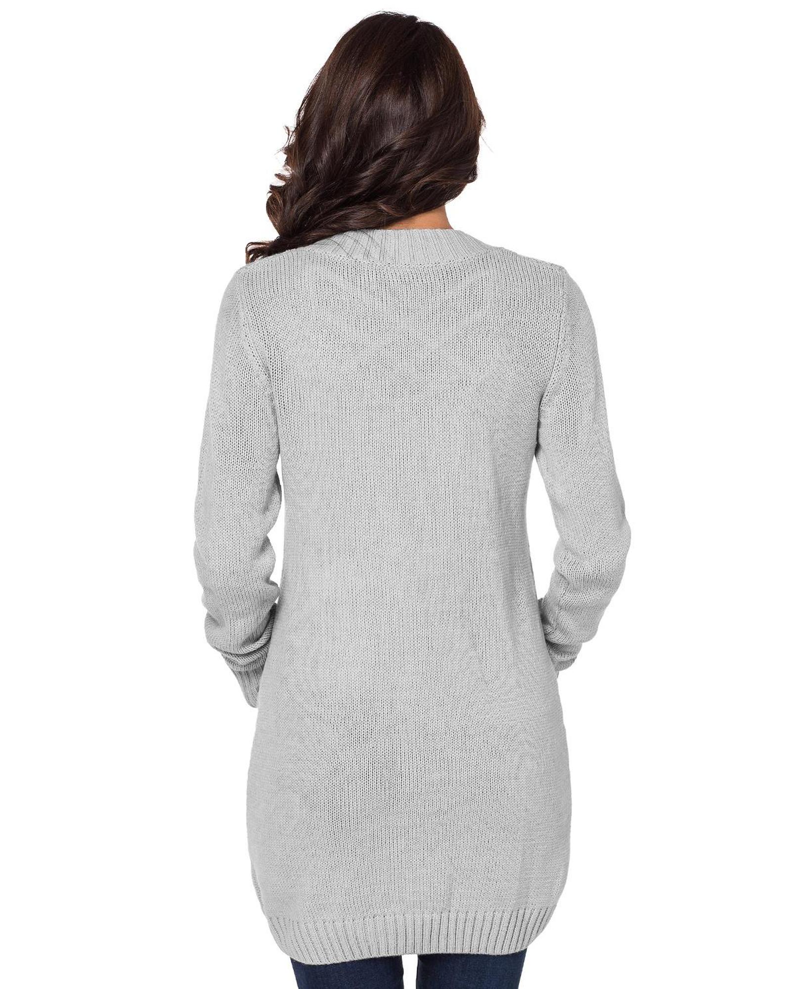 V539-AZEXDC27837-11M-202508280755-00 Gray Front Pocket and Buttons Closure Cardigan - M - Image 1