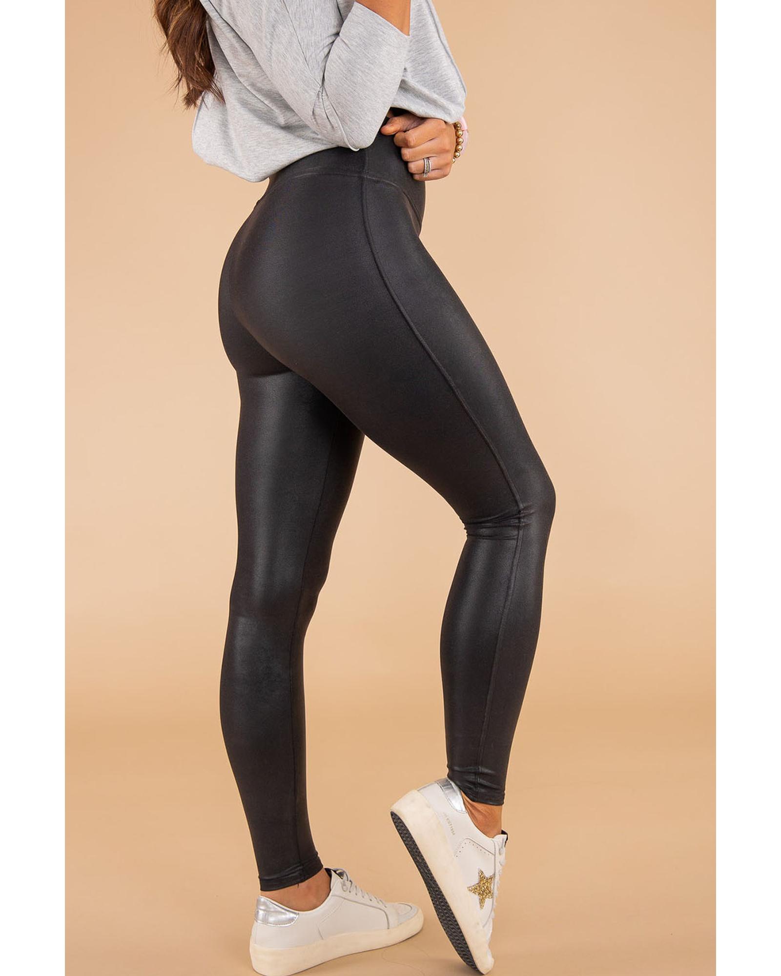 V539-AZEXDC761386-2-S-202506191837-00 Black Faux Leather Skinny Leggings - S - Image 1