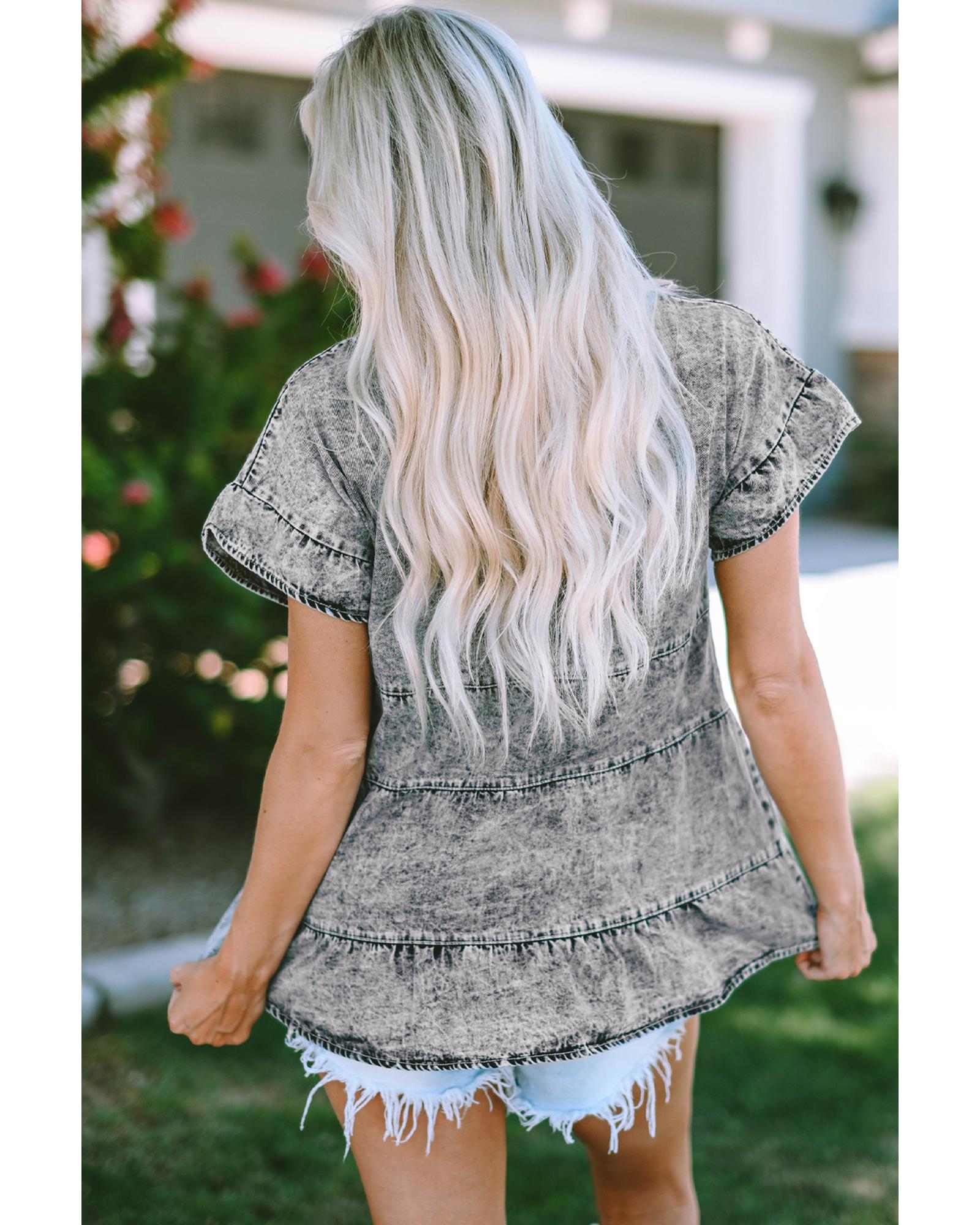 V539-AZEXDC7821039-11-M-202508261950-00 Azura Exchange Tiered Denim Top - M - Image 1