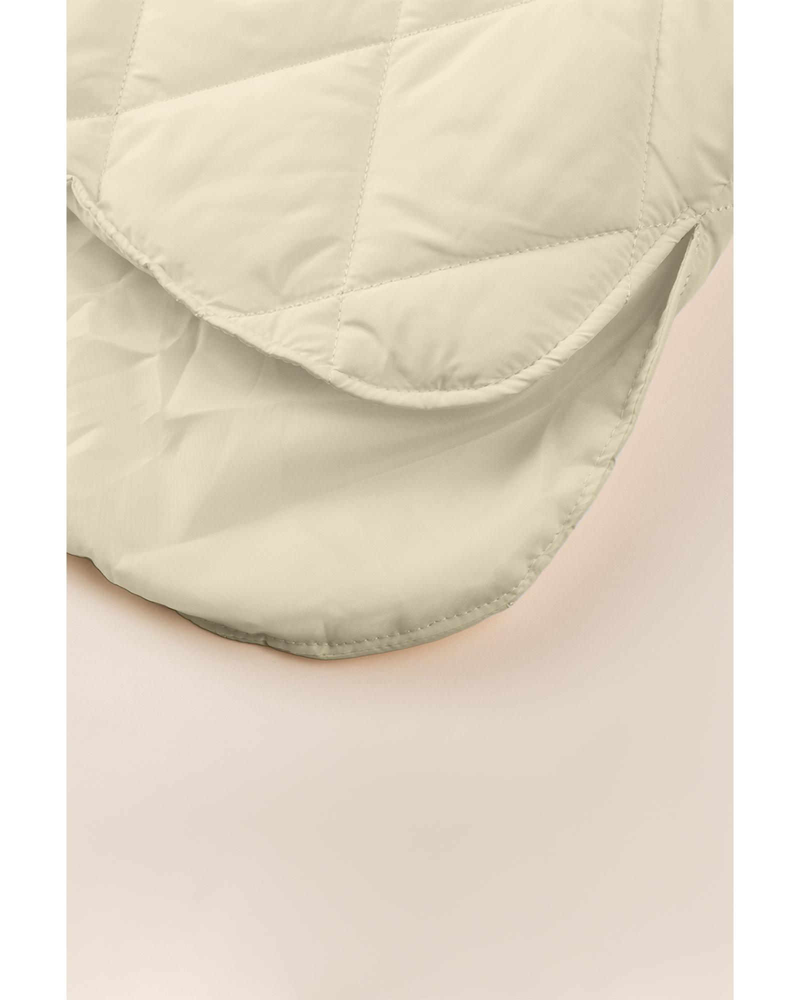 V539-AZEXDC856130-P15-L-202508311410-00 Beige Quilted Snap Button Hooded Coat - L - Image 1