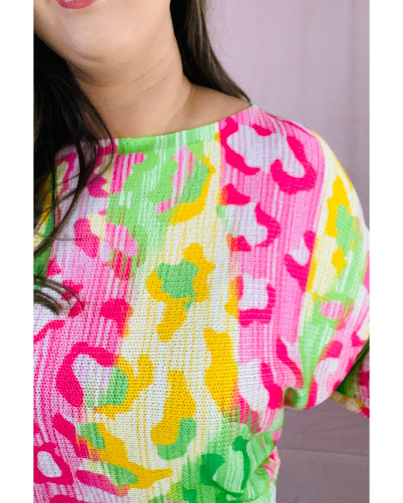 V539-AZEXPL2521127-P22-1X-202506190030-00 Multicolour Leopard Color Block Knitted Crewneck Plus Size T Shirt - 1X - Image 1