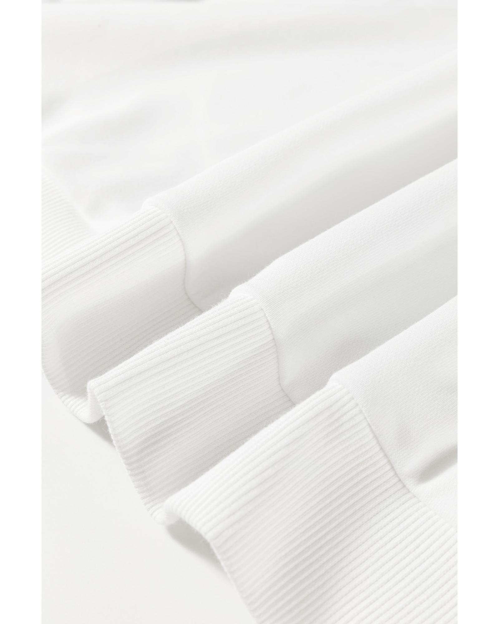 V539-AZEXPL25225975-P1-1X-202506182322-00 White Plus Size Colorful Striped Drop Shoulder Loose Sweatshirt - 1X - Image 1