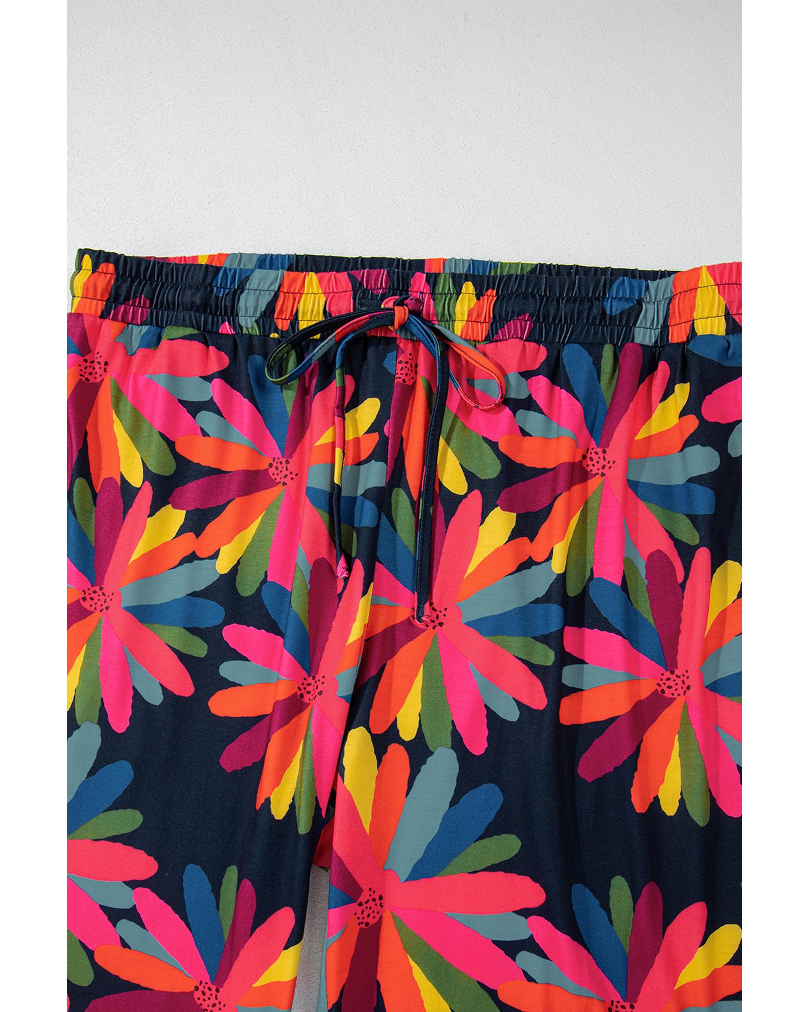 V539-AZEXPL62149-P220-2X-202508300925-00 Black Plus Size Printed Long Sleeve and Pants Lounge Set - 2X - Image 1