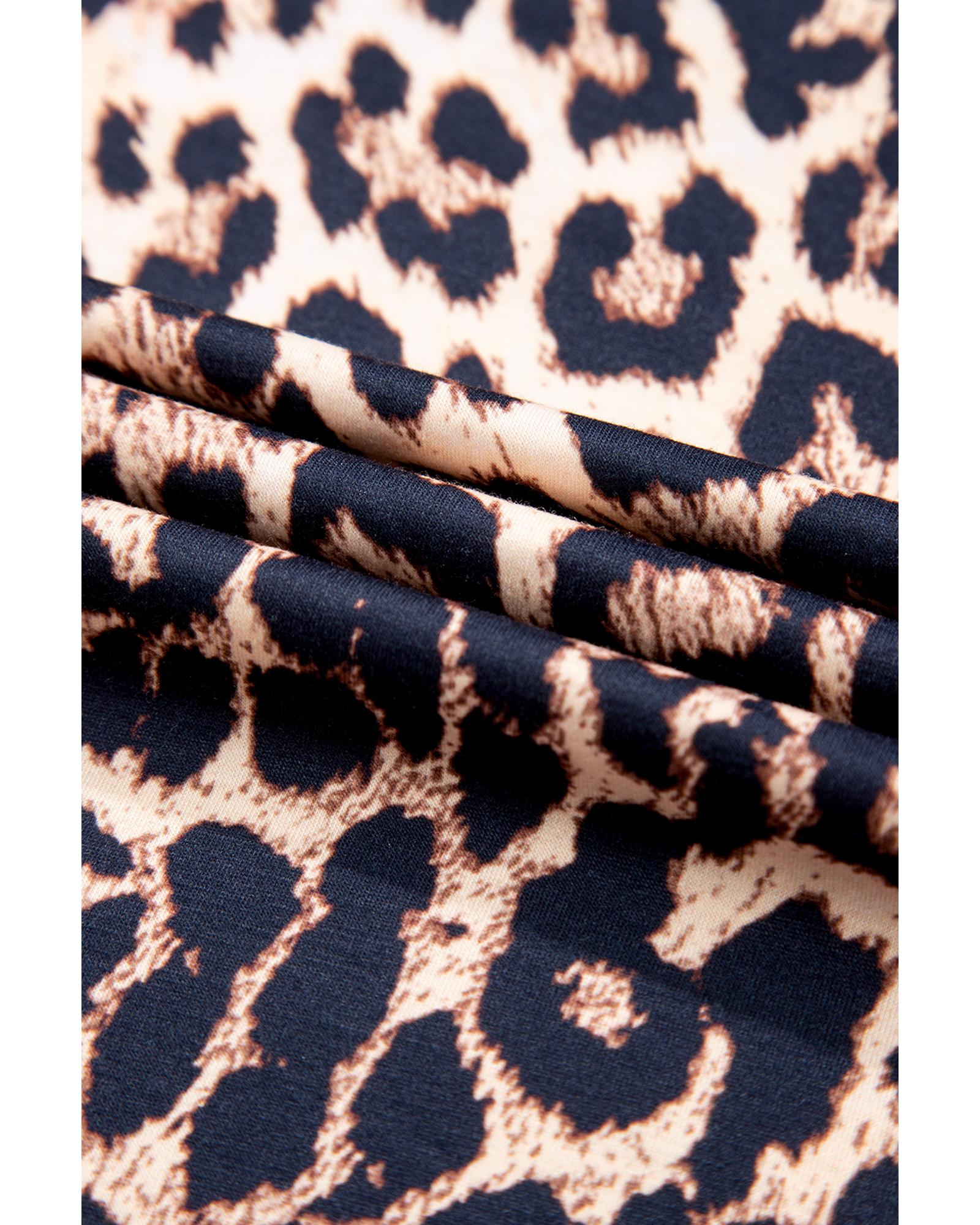 V539-AZEXPL62236-P2-1X-202506152237-00 Black Leopard Patched Pocket Long Sleeve Top Plus Size Pants Set - 1X - Image 1