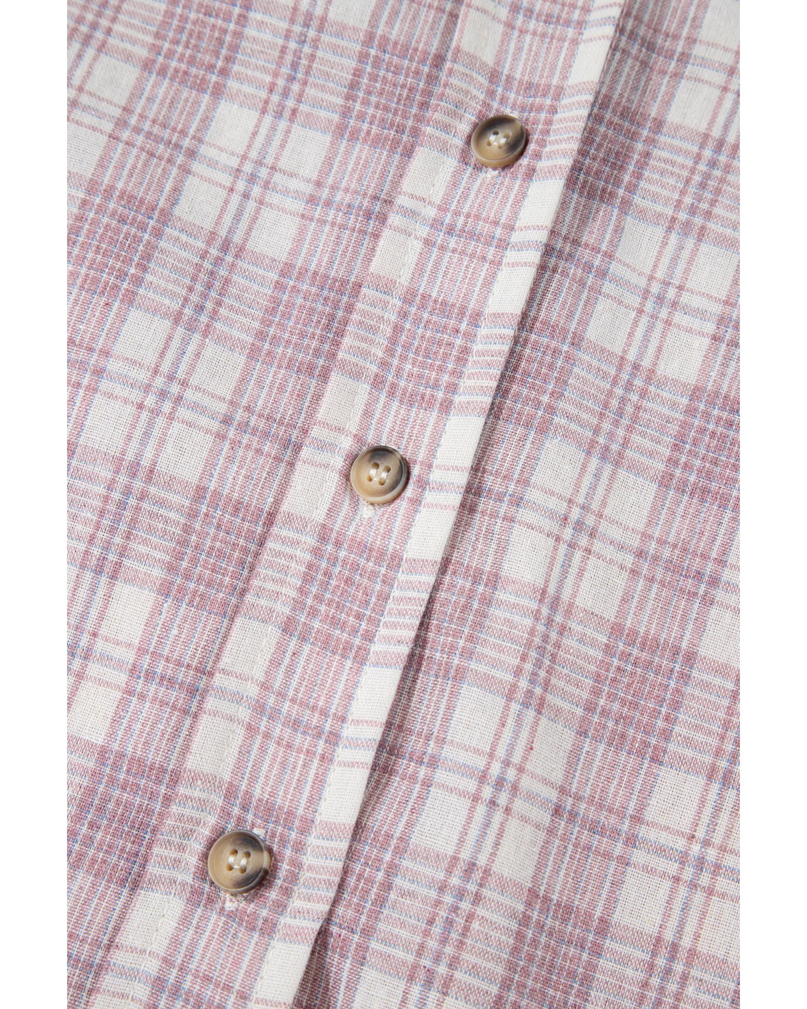 V539-AZEXPL854721-P3010-4X-202508302220-00 Bonbon Plaid Print Drawstring Hooded Button-up Plus Size Shirt - 4X - Image 1