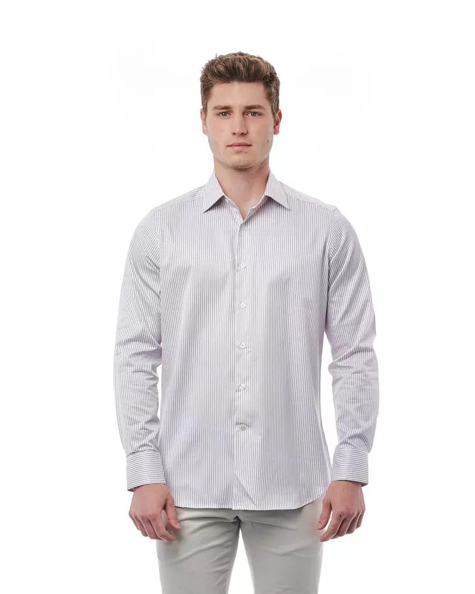 V539-BA-21396-S-170294-00 Bagutta Men's White Cotton Shirt - S - Image 1