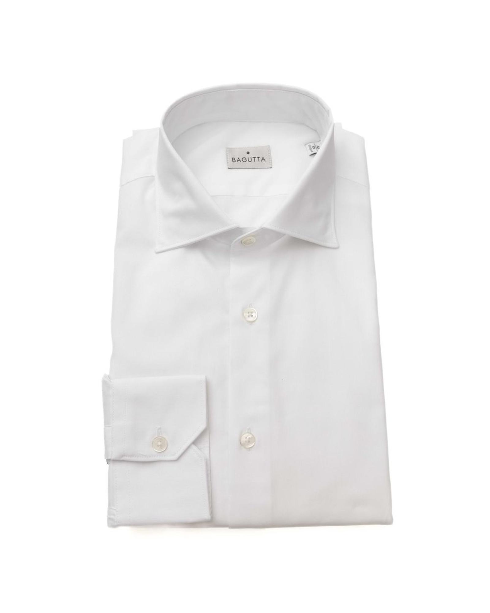 V539-BA-23956-XXL-171500-00 Bagutta Men's White Cotton Shirt - 2XL - Image 1