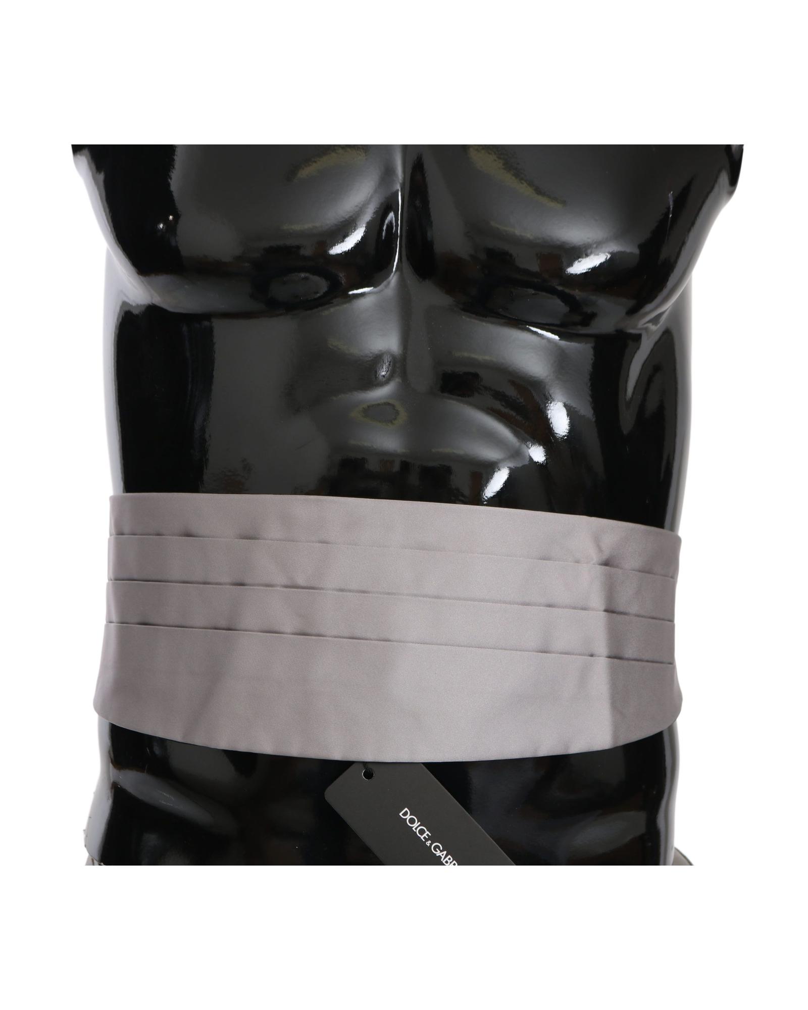 V539-BEL60460-44-202509010100-00 Authentic Dolce & Gabbana Cummerbund - Gray Silk with Adjustable Closure 44 IT Men - Image 1