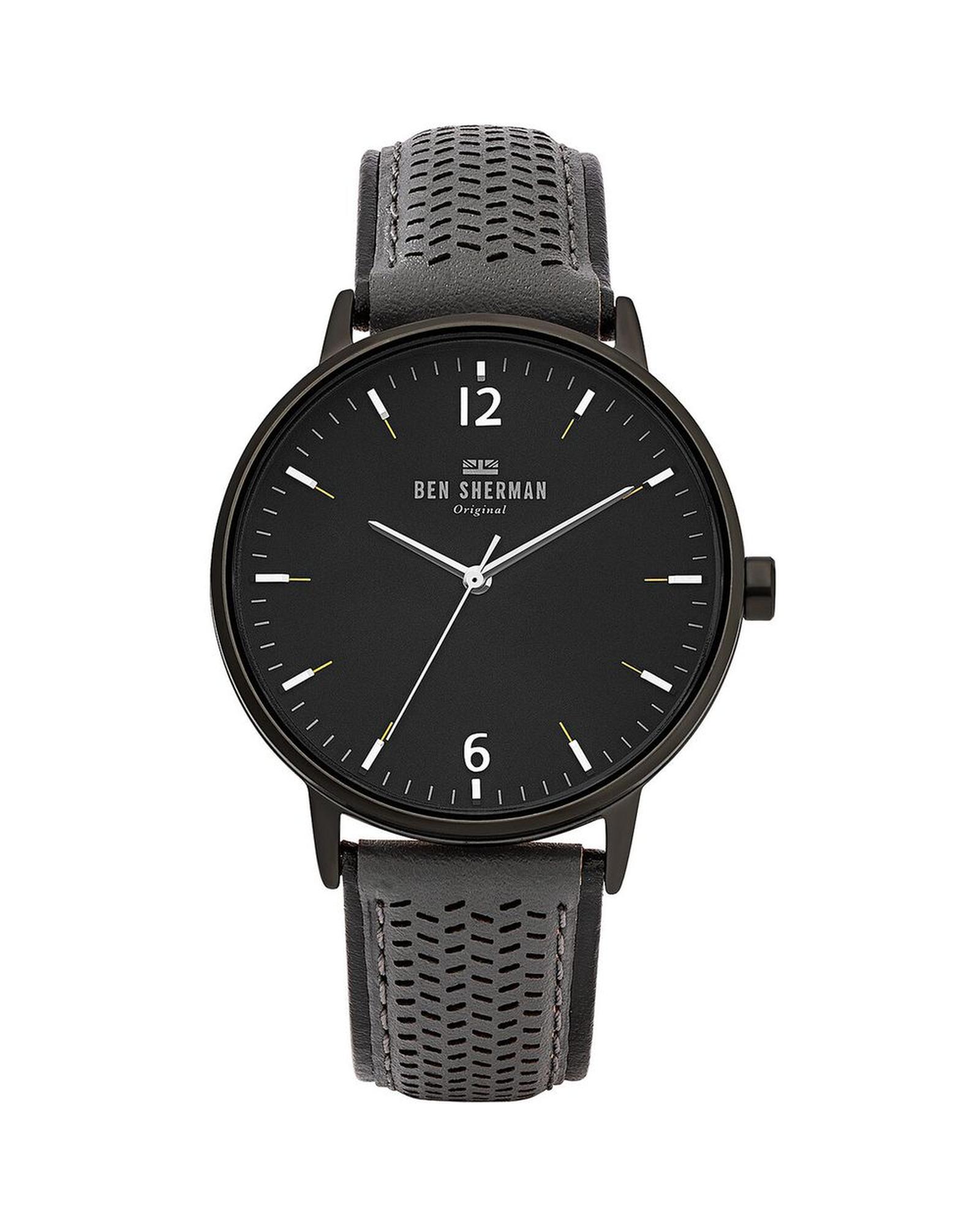 V539-BSWB038EAC-202506160116-00 Ben Sherman Men's Black Leather Watch - One Size - Image 1