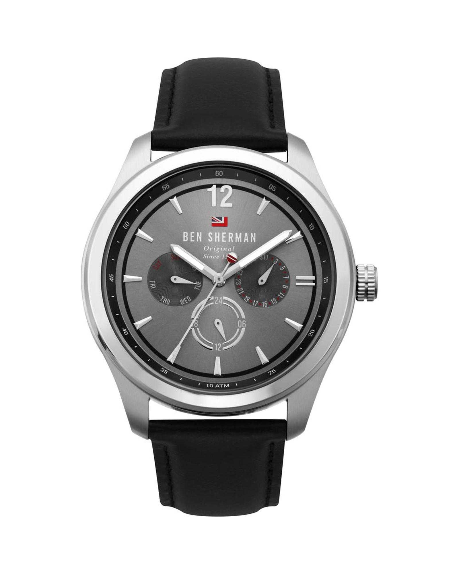 V539-BSWBS112BAC-202506160126-00 Ben Sherman Men's Black Leather Watch - One Size - Image 1