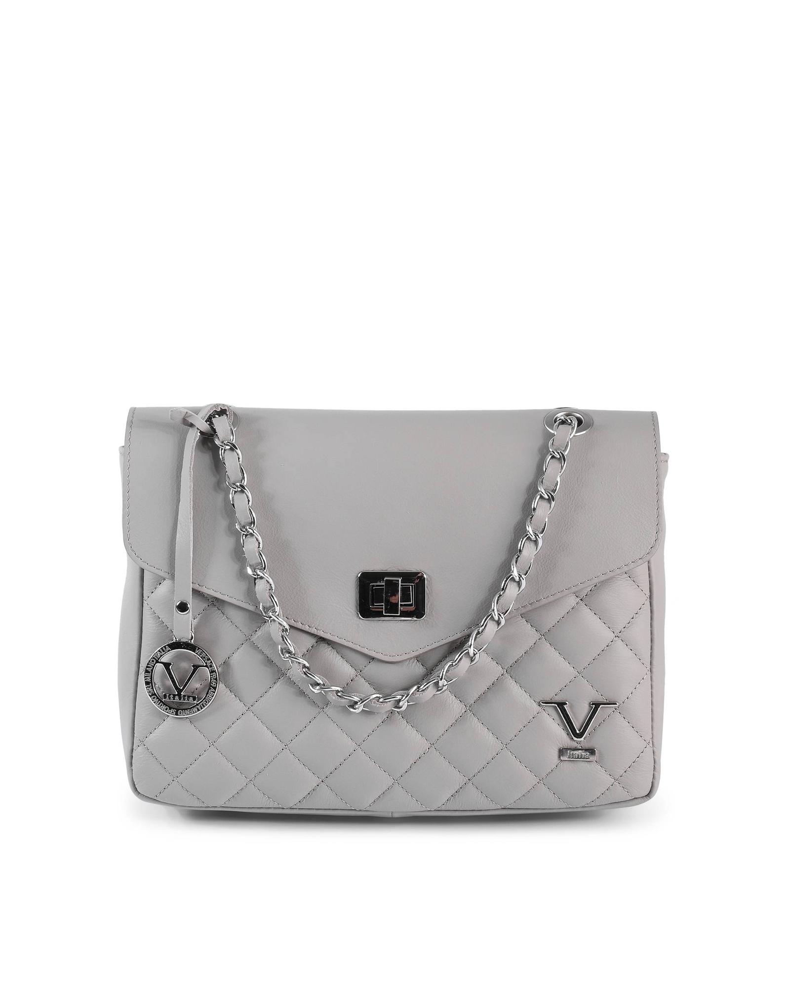 V539-BTB109403-202506160311-00 V Italia Women's Leather Shoulder Bag Grey - One Size - Image 1