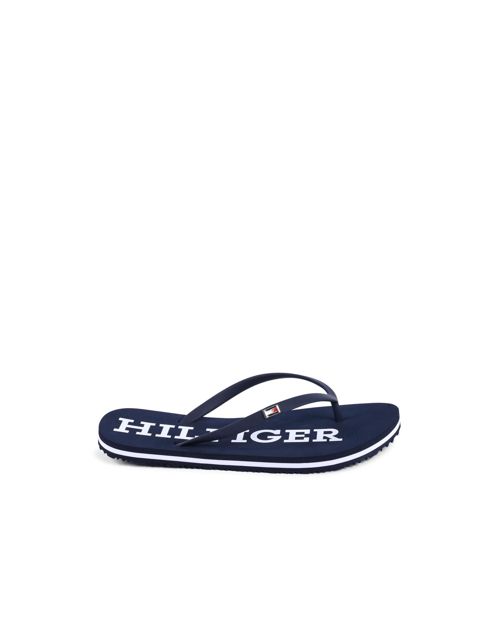 V539-BTB113976-202506160327-00 Hilfiger Logo Flip Flops Summer Sandals - 42 IT - Image 1