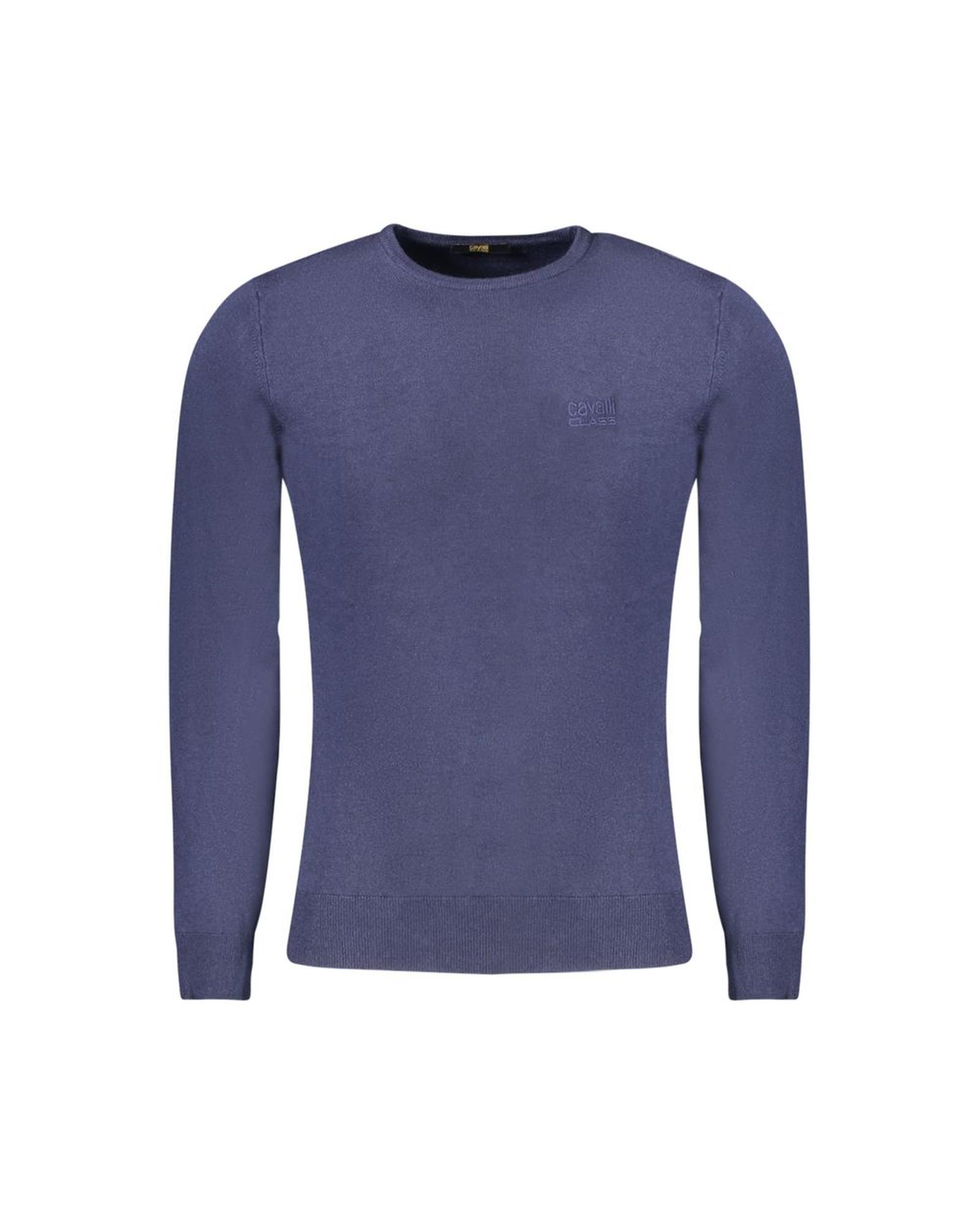 V539-CA-33477-M-202506161126-00 Cavalli Class Men's Blue Polyester Sweater - M - Image 1